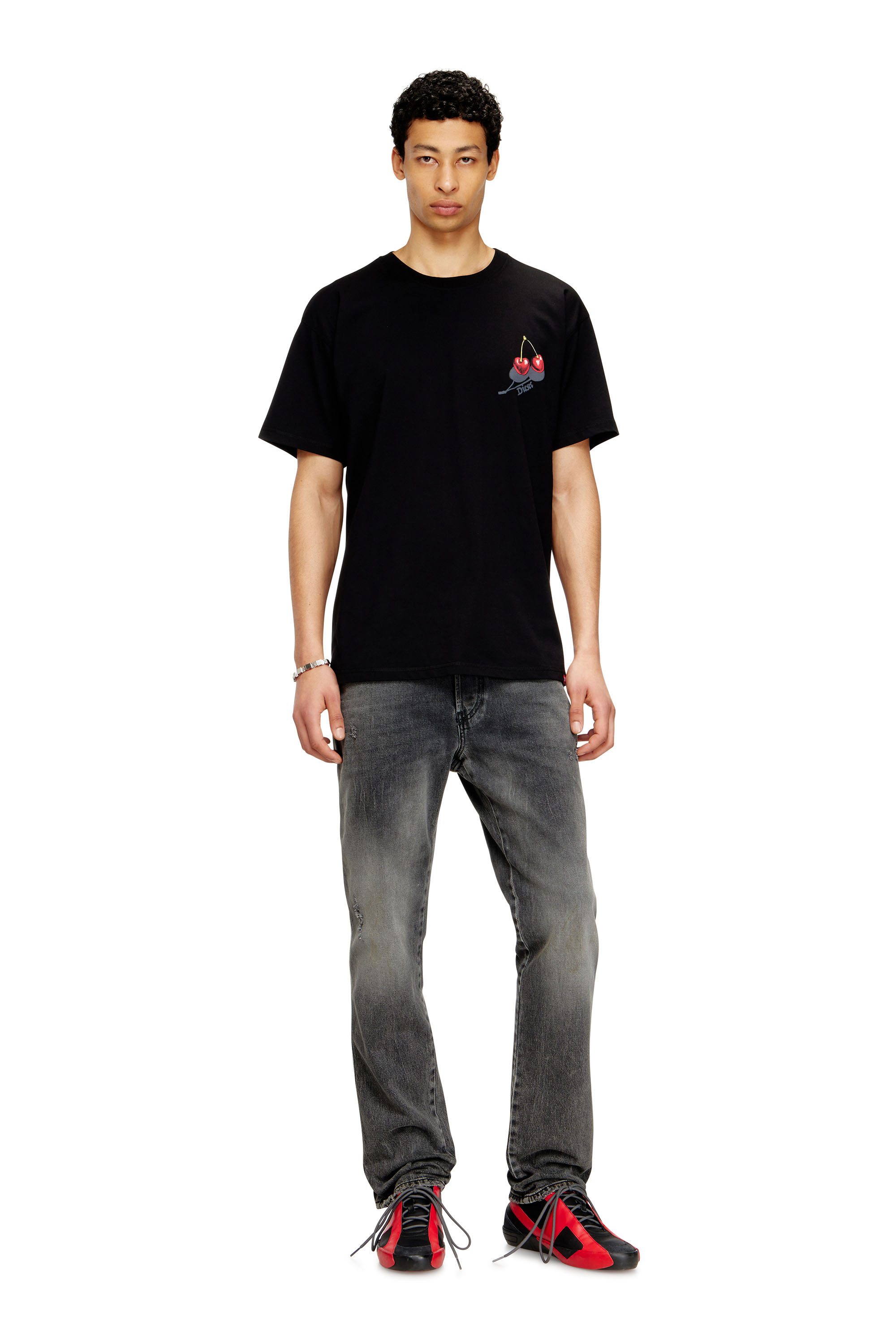 Diesel - SV-T-NORM-CHER, Unisex's Cotton T-shirt with cherry graphic in Black - 2