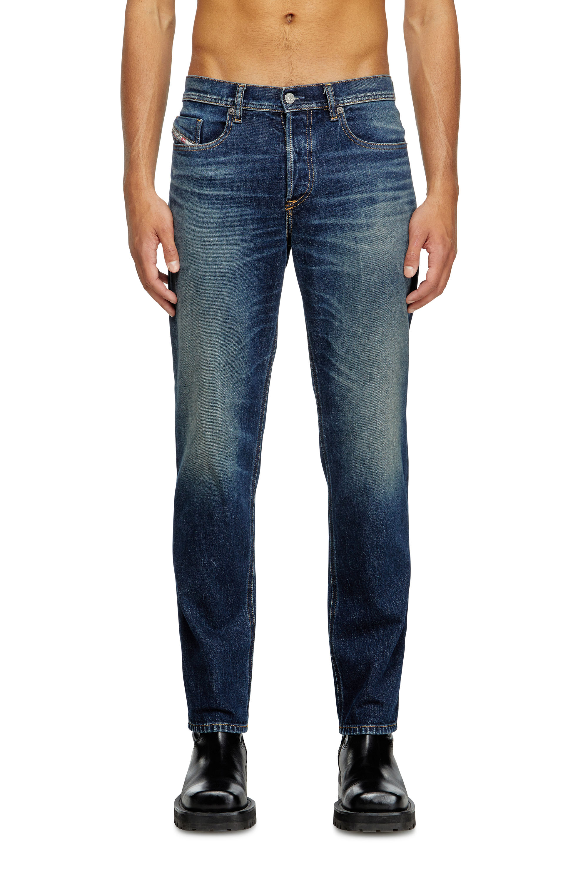 Regular Jeans 2023 D-Finitive 09M10, Dark Blue Diesel - Man's Regular Jeans 2023 D-Finitive 09M10, Dark Blue - 3