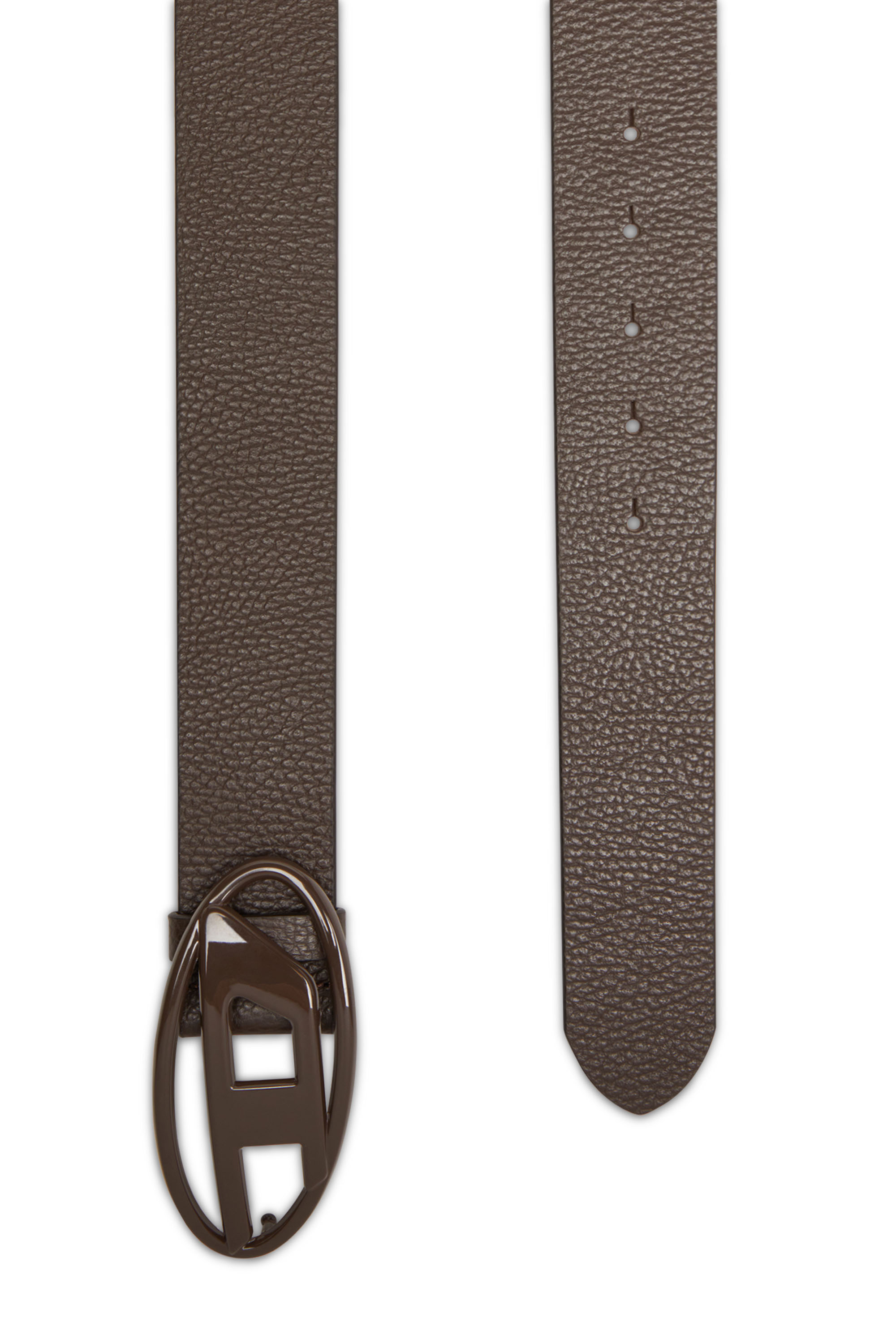 Diesel - B-1DR, Unisex Leather belt with matte buckle in Brown - Image 2