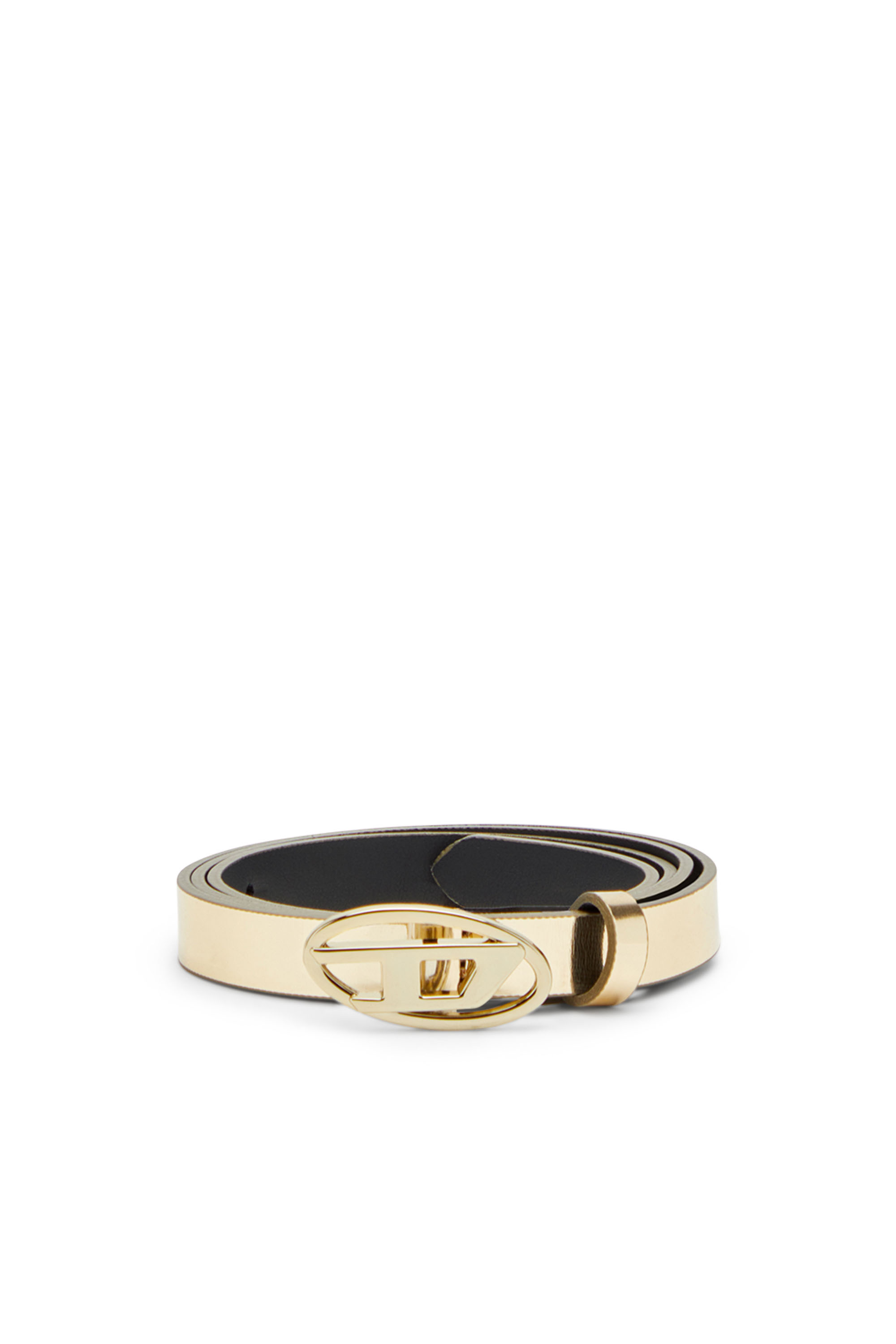 Diesel - B-1DR 15, Woman's 1.5cm belt with mirrored metallic finish in Bronze - 1