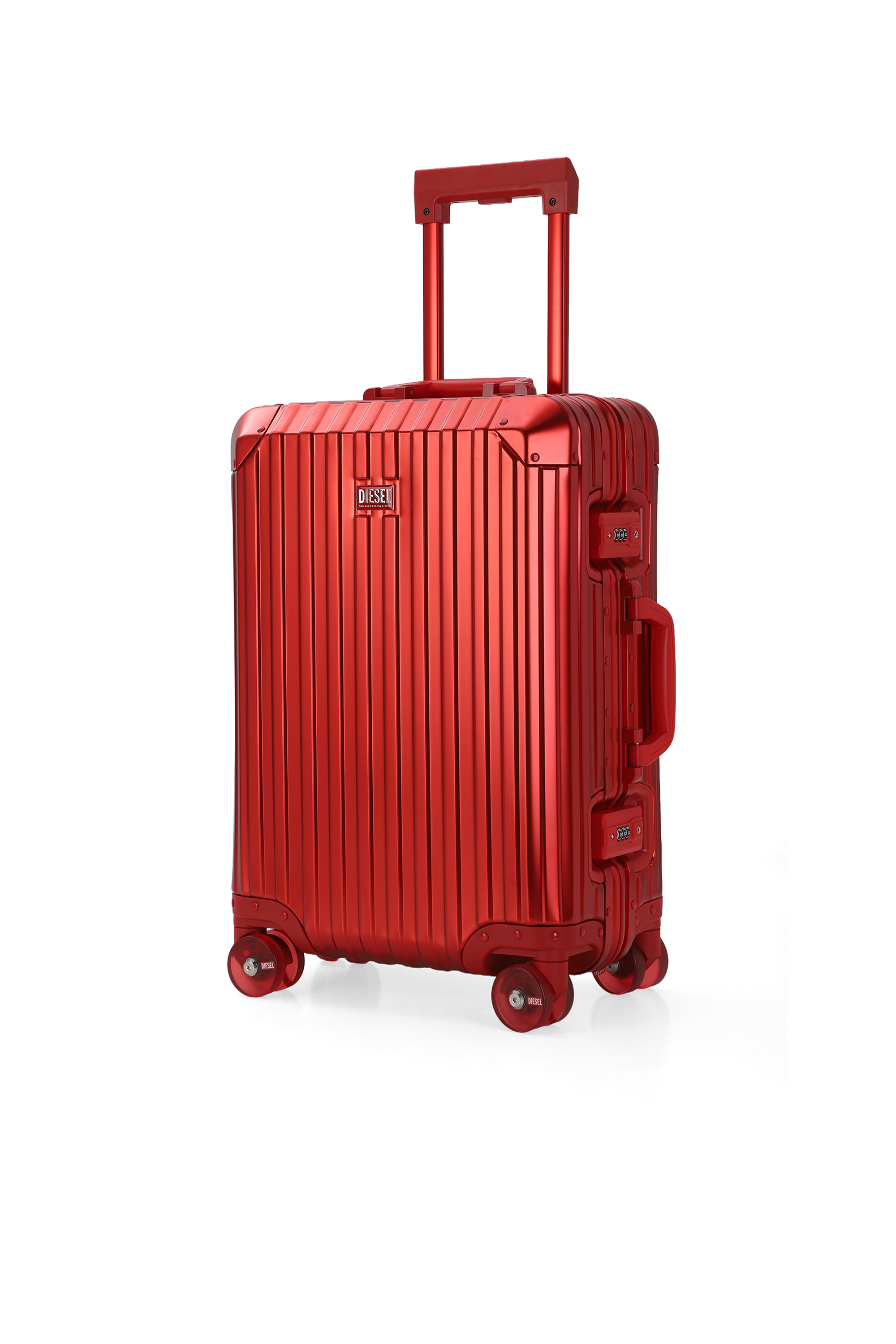 Diesel - DIESEL ALUMINUM TROLLEY- DSL002, Unisex's Aluminum suitcase size S in Red - 5