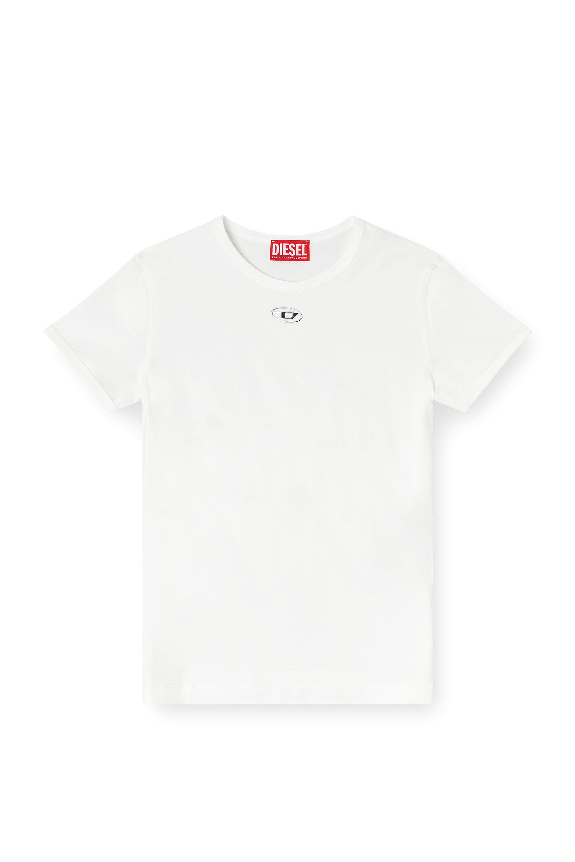 Diesel - T-UNCUTIESLONG-OD, Woman's Slim-fit T-shirt with metallic Oval D in null - 2