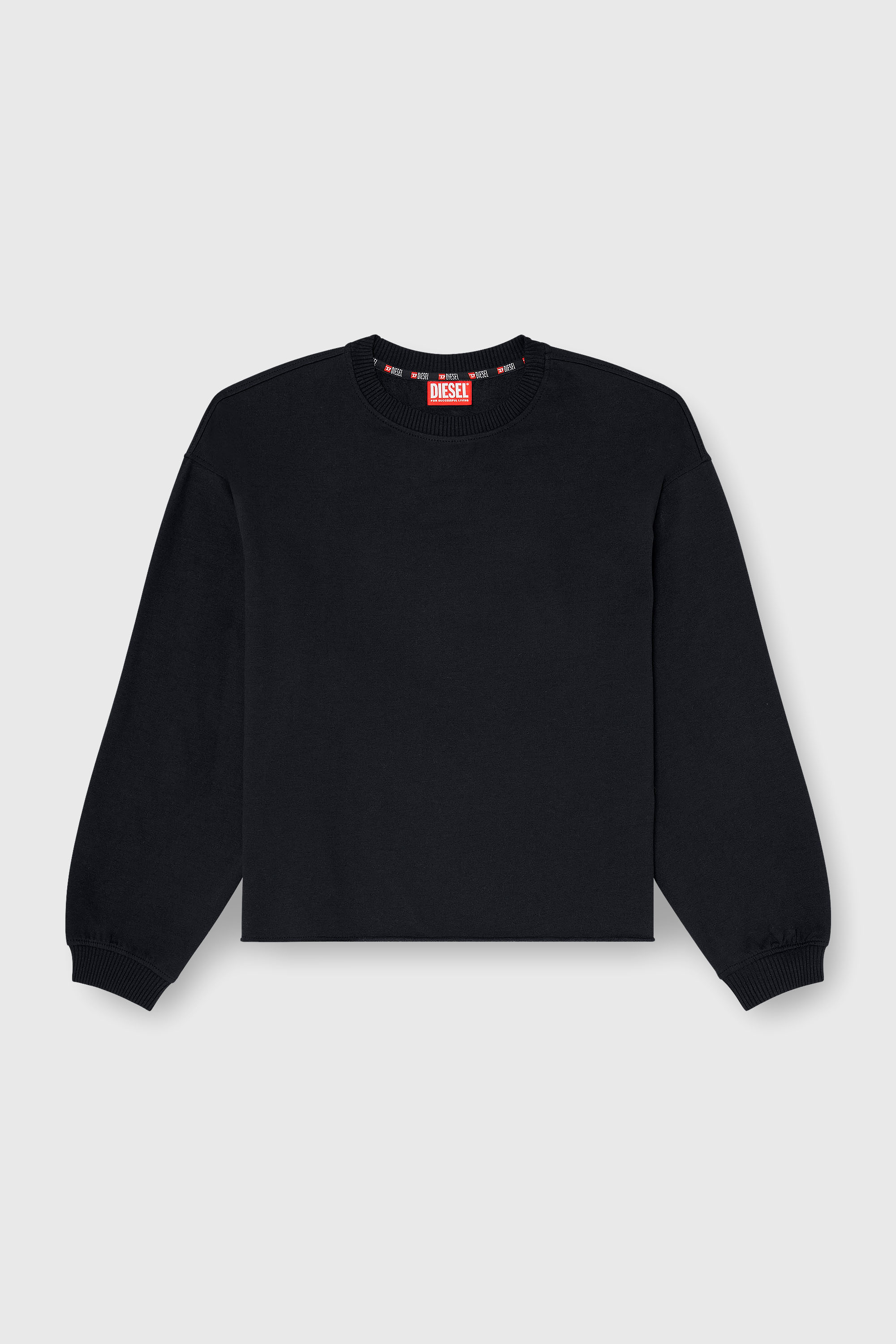 Diesel - PATRICIA-D-CORE, Woman's Peached sweatshirt with raw hem in Black - 2