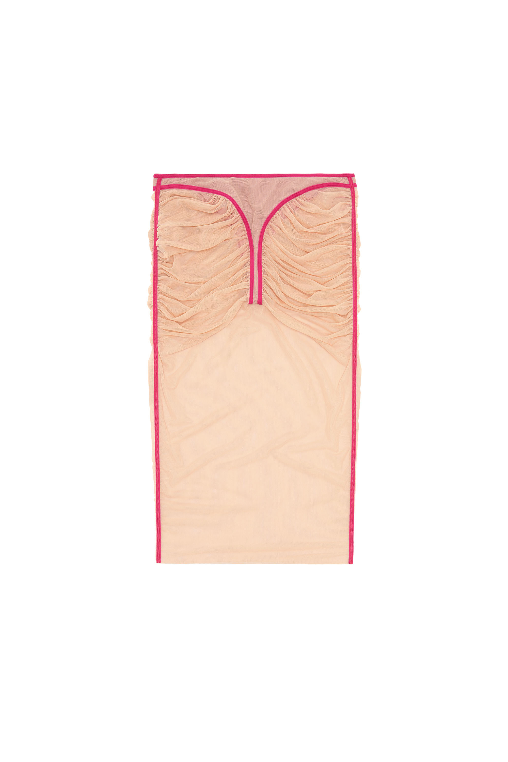 Diesel - O-LYLA, Woman Sheer midi skirt in ruched tulle in Pink - Image 6