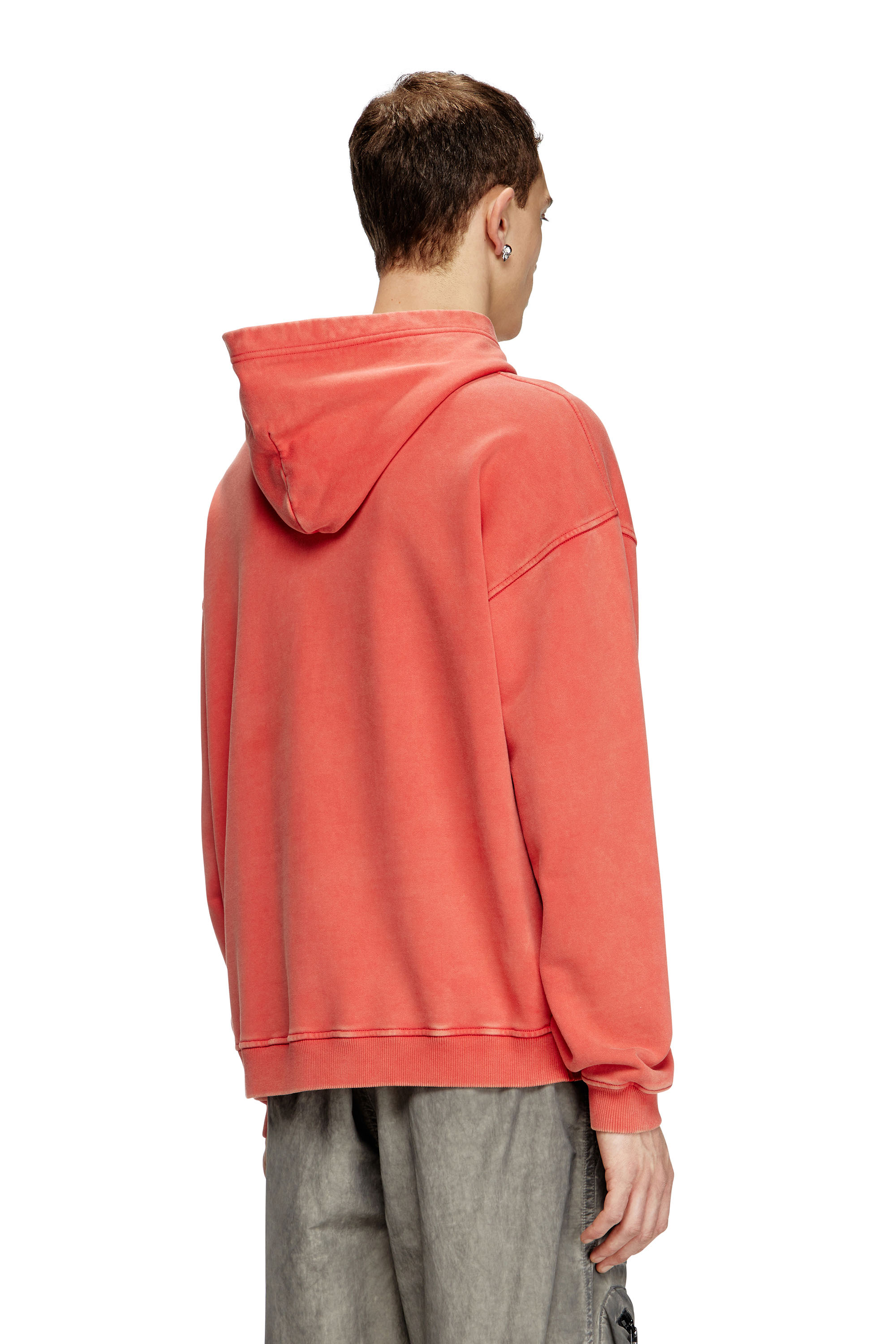 Diesel - S-BOXT-HOOD-R10, Man's Hoodie with flocked Oval D logo in Red - 4