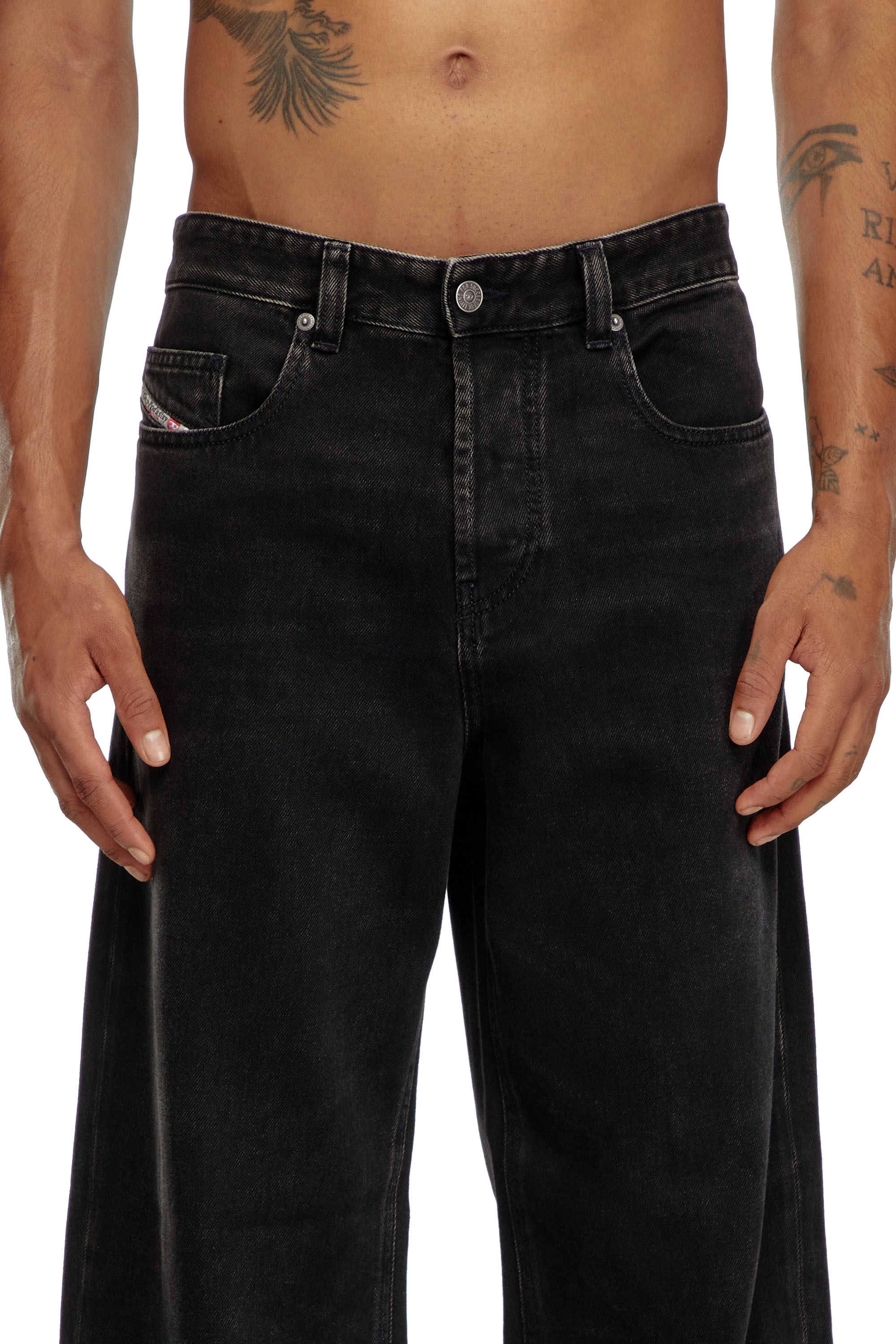 Diesel - Man Straight Jeans 2001 D-Macro 09I35, Black/Dark grey - Image 5