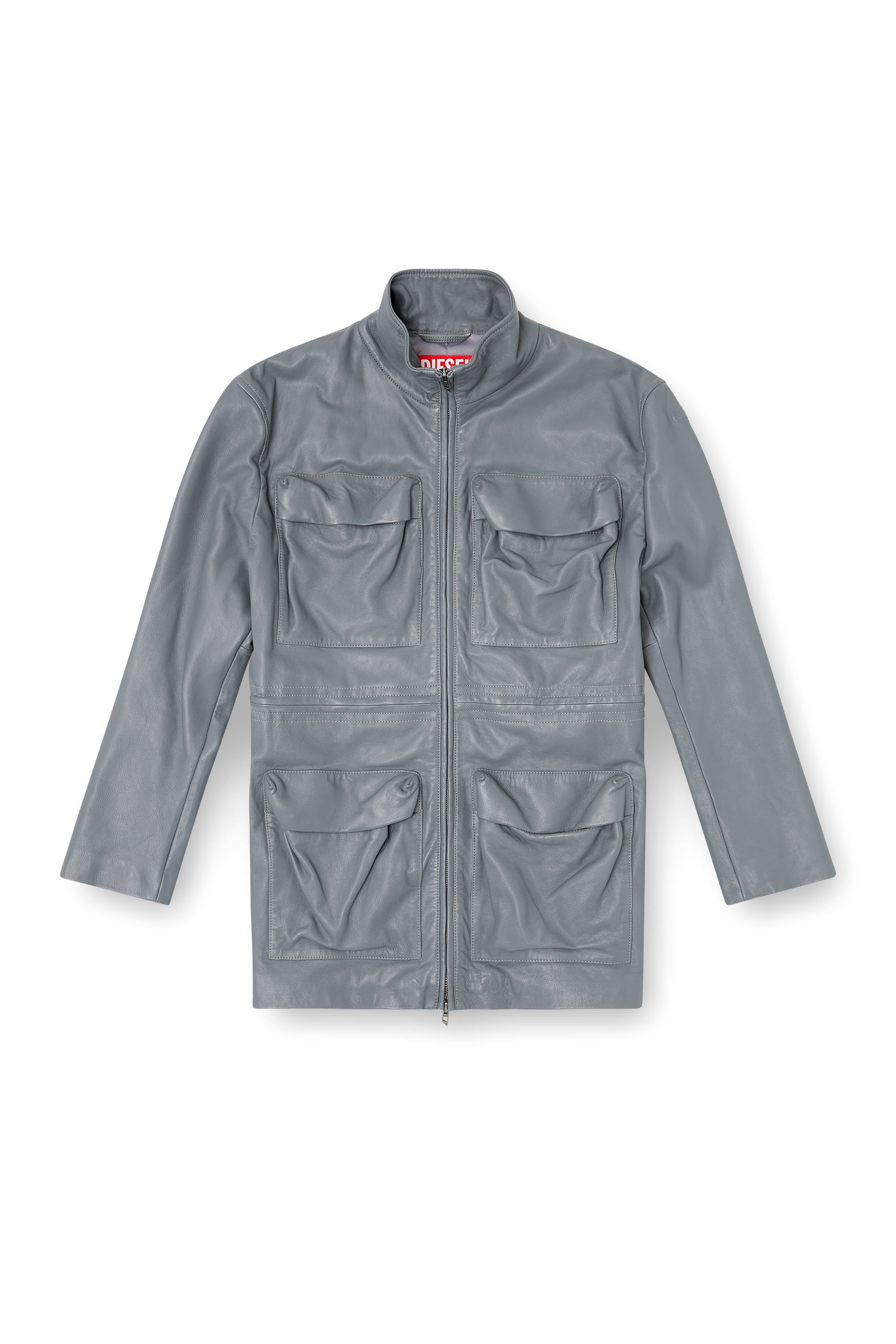 Diesel - L-WEN, Woman's Leather field jacket in Grey - 3