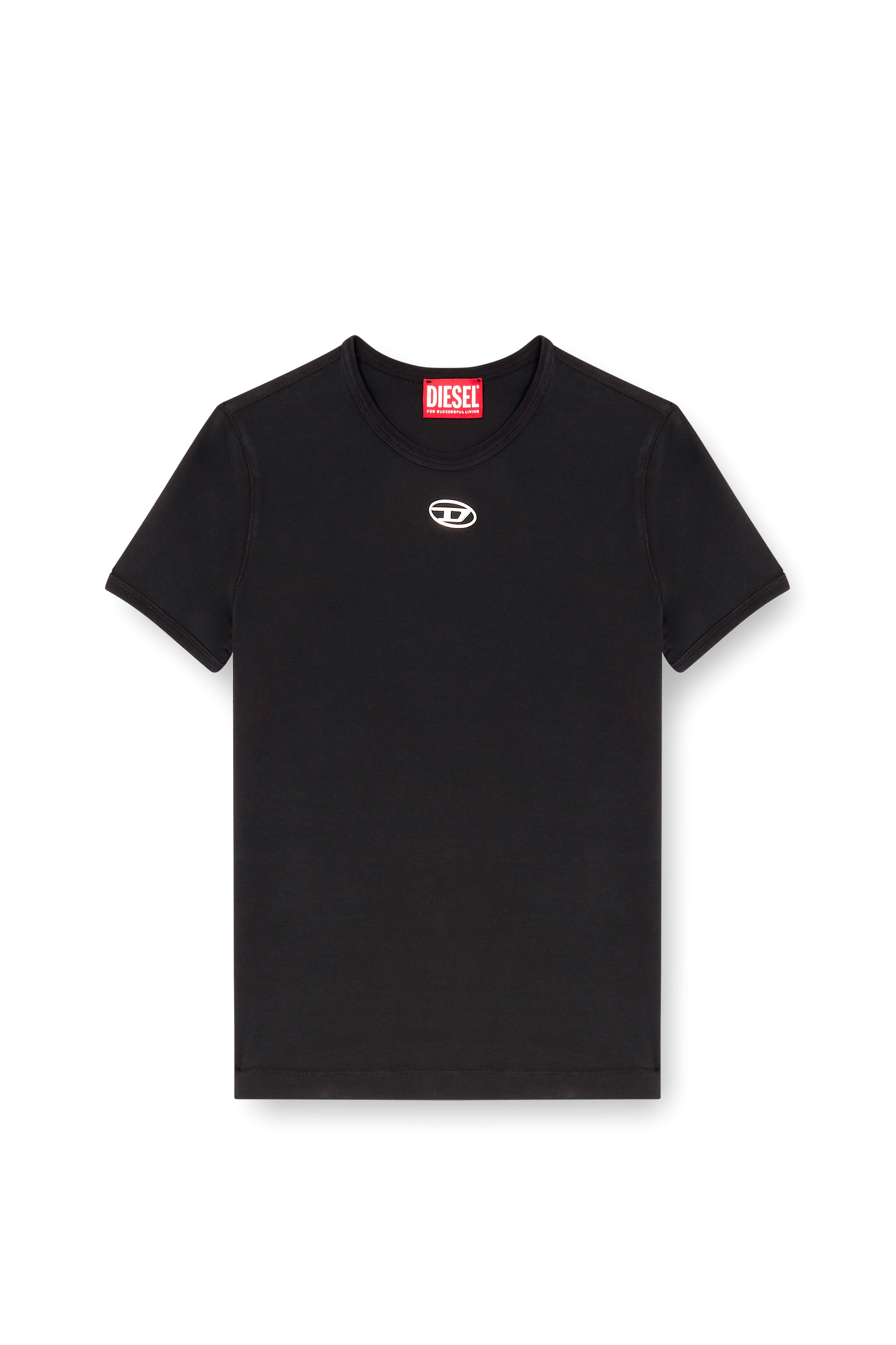 Diesel - T-UNCUTIESLONG-OD, Woman's Slim-fit T-shirt with metallic Oval D in null - 3