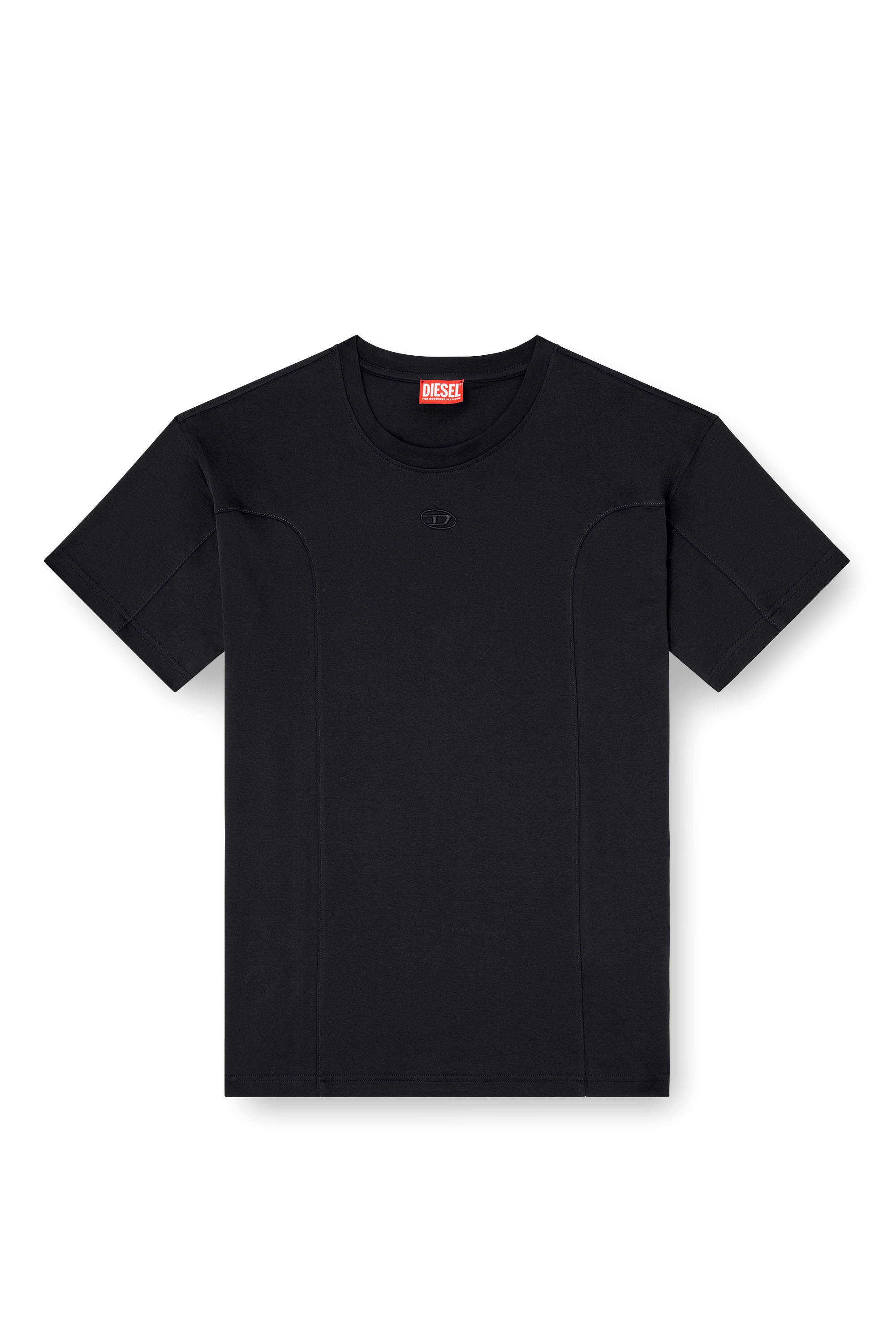 Diesel - T-NORM-INT, Man's Short-sleeve T-shirt with panels in Black - 3