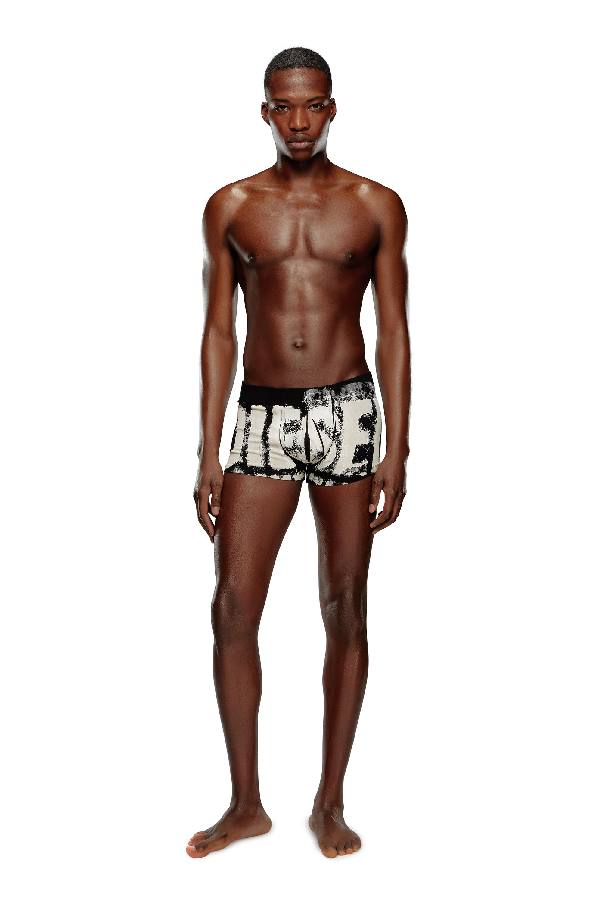 Diesel - UMBX-DAMIEN, Man's Boxer briefs with blurry Super Logo in Black/White - 1