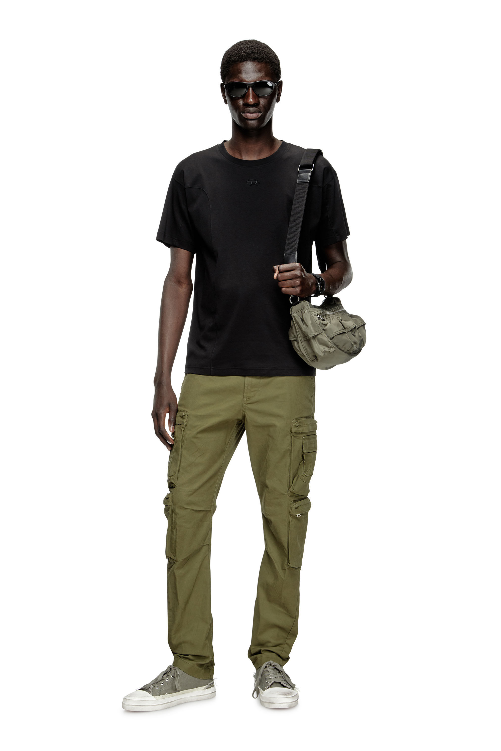 Diesel - T-NORM-INT, Man's Short-sleeve T-shirt with panels in Black - 2