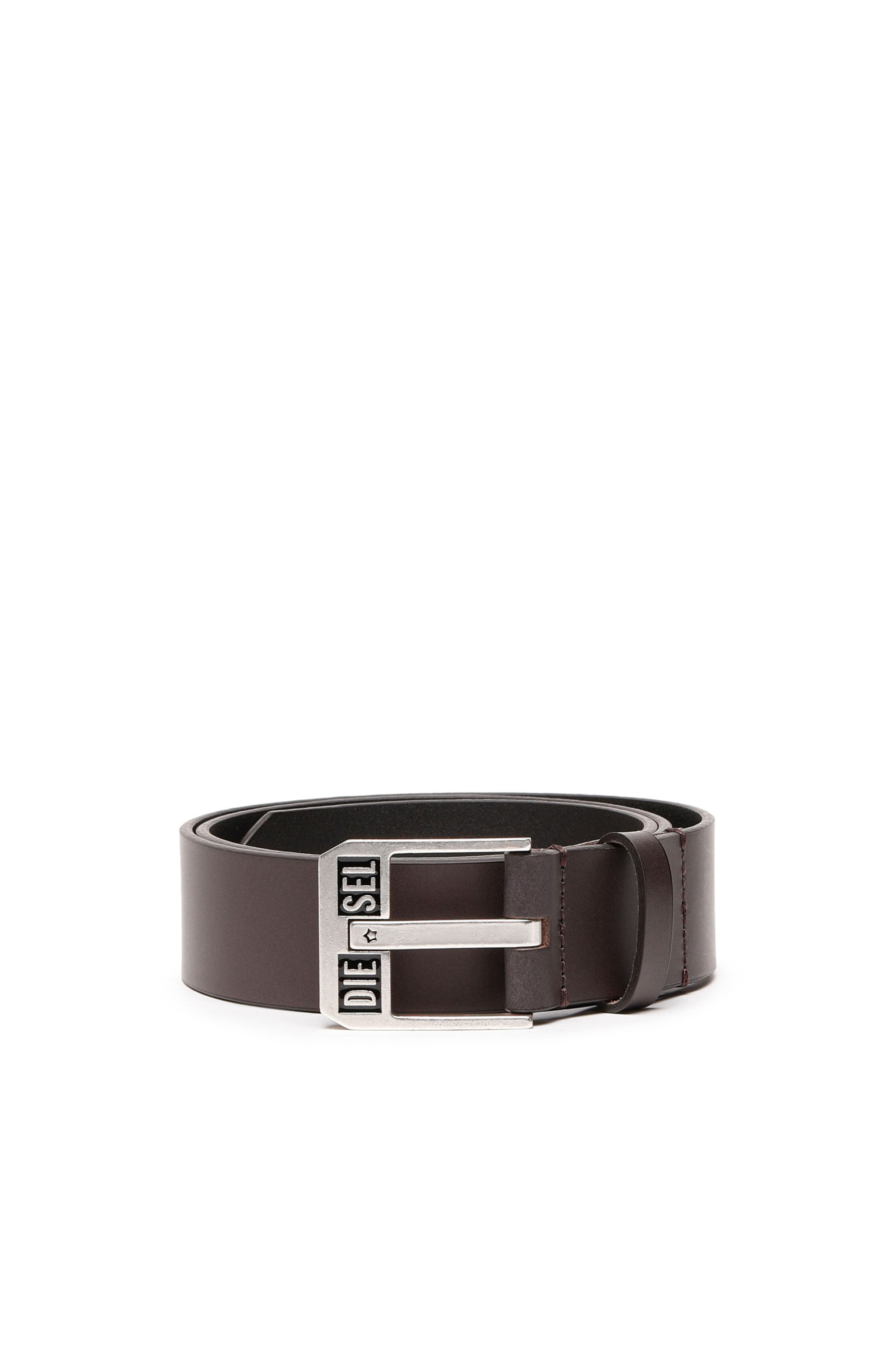 Diesel - BLUESTAR II, Man's 3.9cm leather belt with star logo buckle in Brown - 1