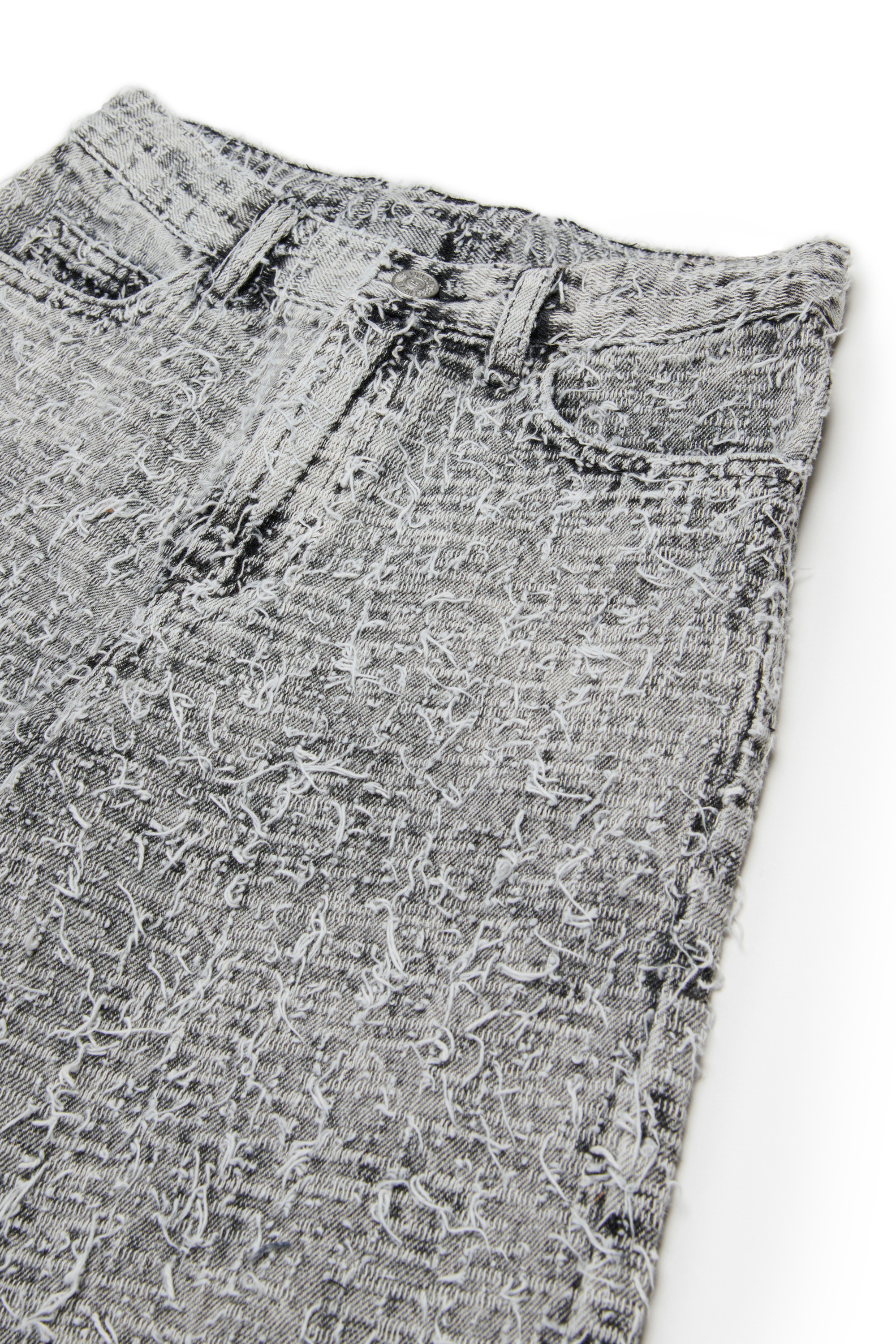 Diesel - D-ARGJX-SHORT-J, Woman's Denim shorts with textured finish in Grey - 3