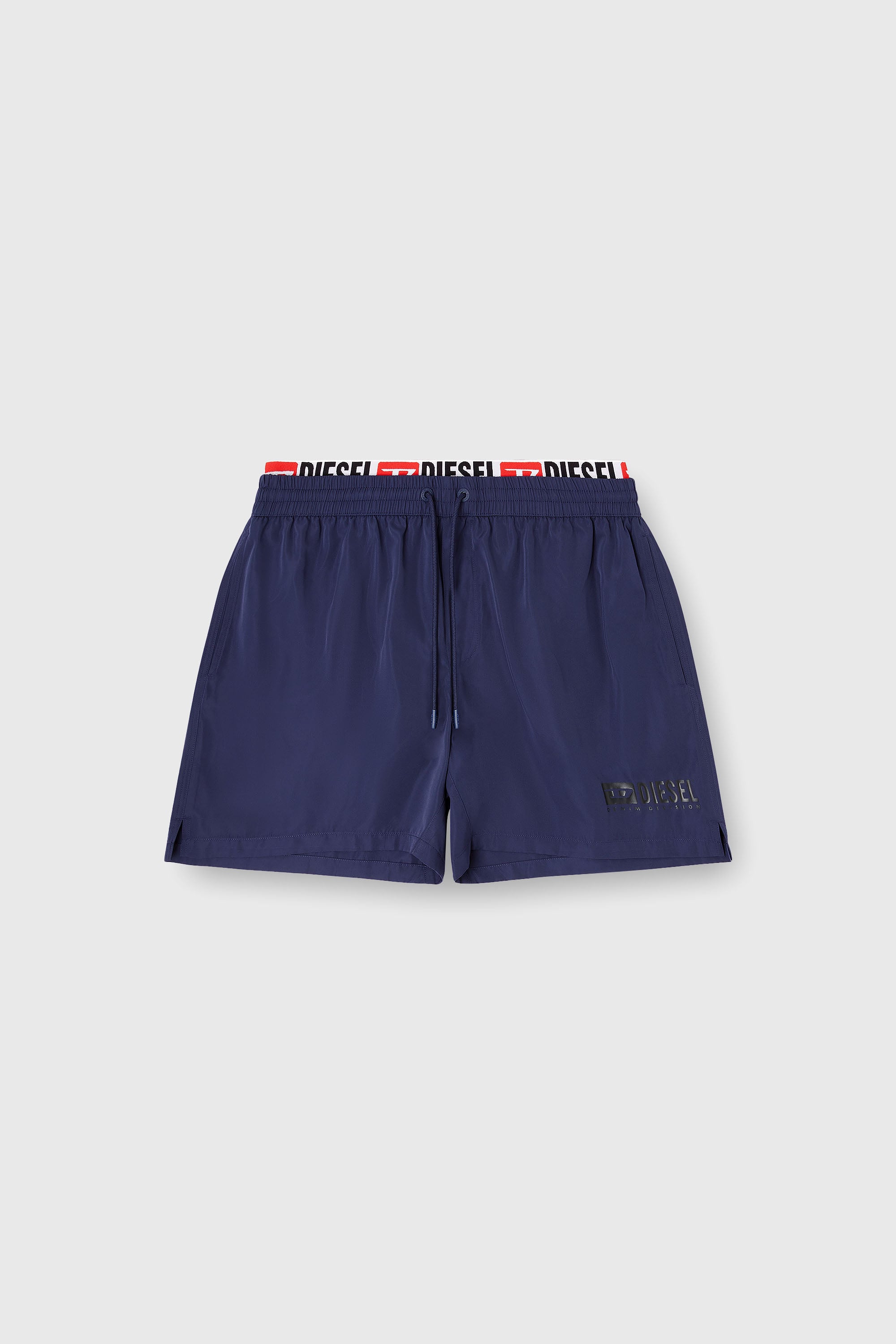 Diesel - VISPER-41-D-CORE, Man's Mid-length swim shorts with logo print in Dark Blue - 2