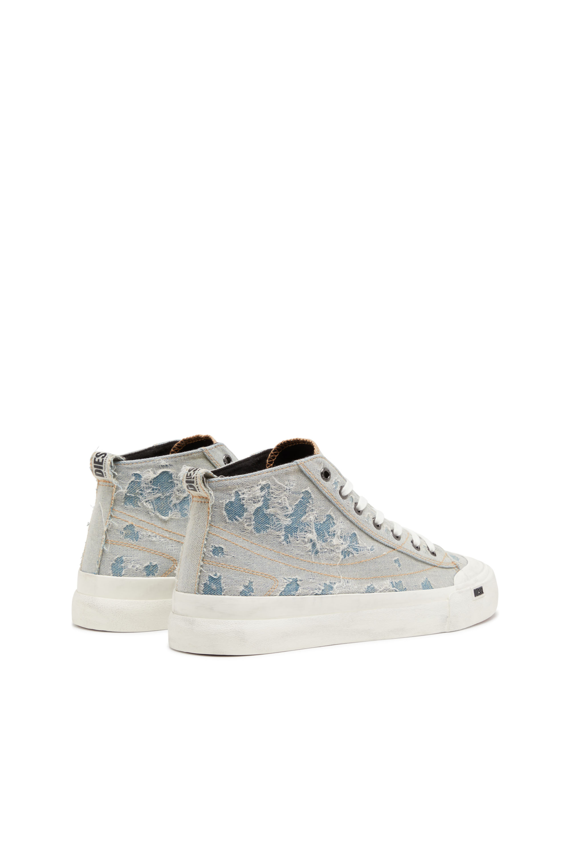 Diesel - S-ATHOS MID, Man's S-Athos-High-top sneakers in denim and gauze in Light Blue - 3