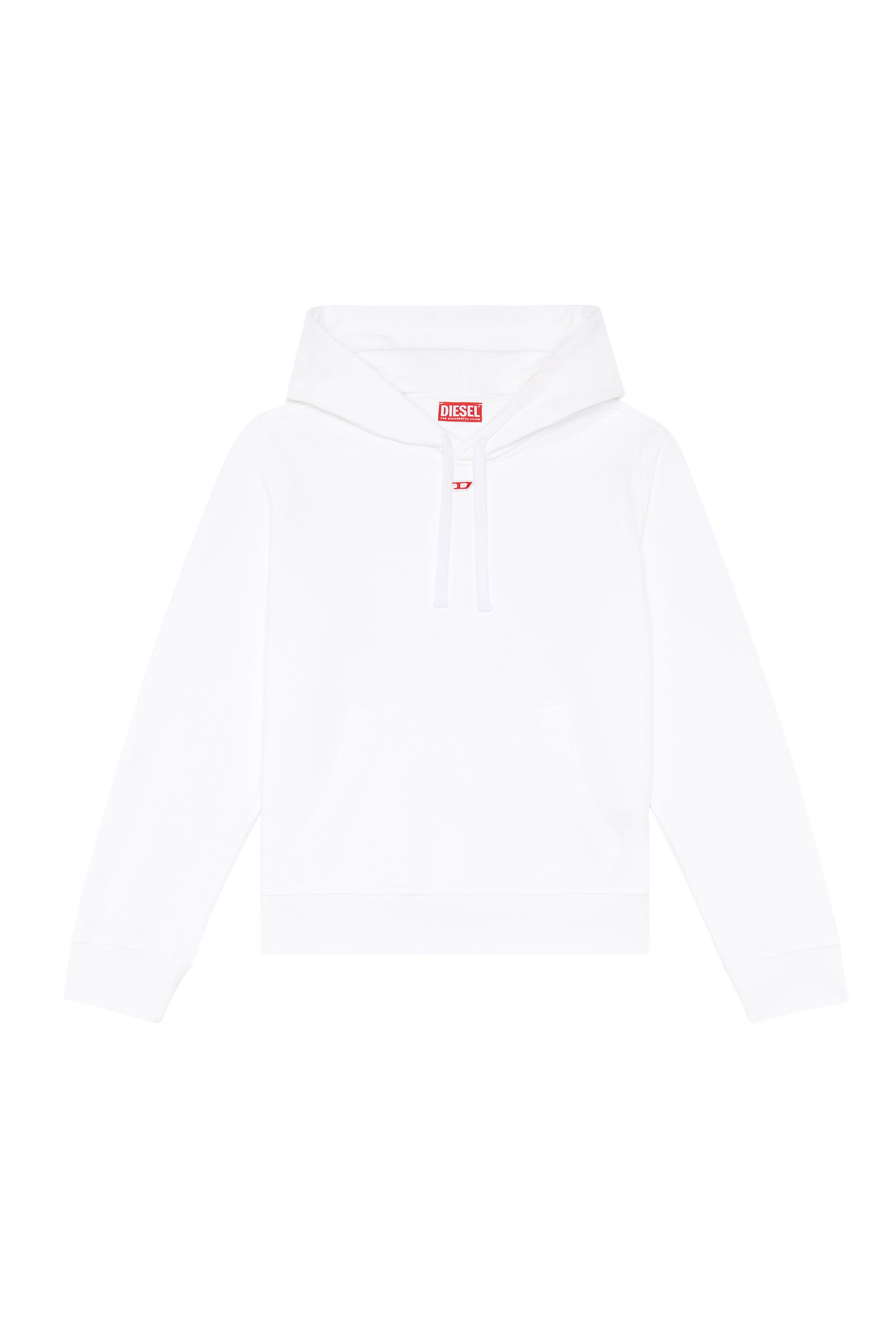 Diesel - S-GINN-HOOD-D, Woman Hoodie with embroidered D patch in White - Image 3