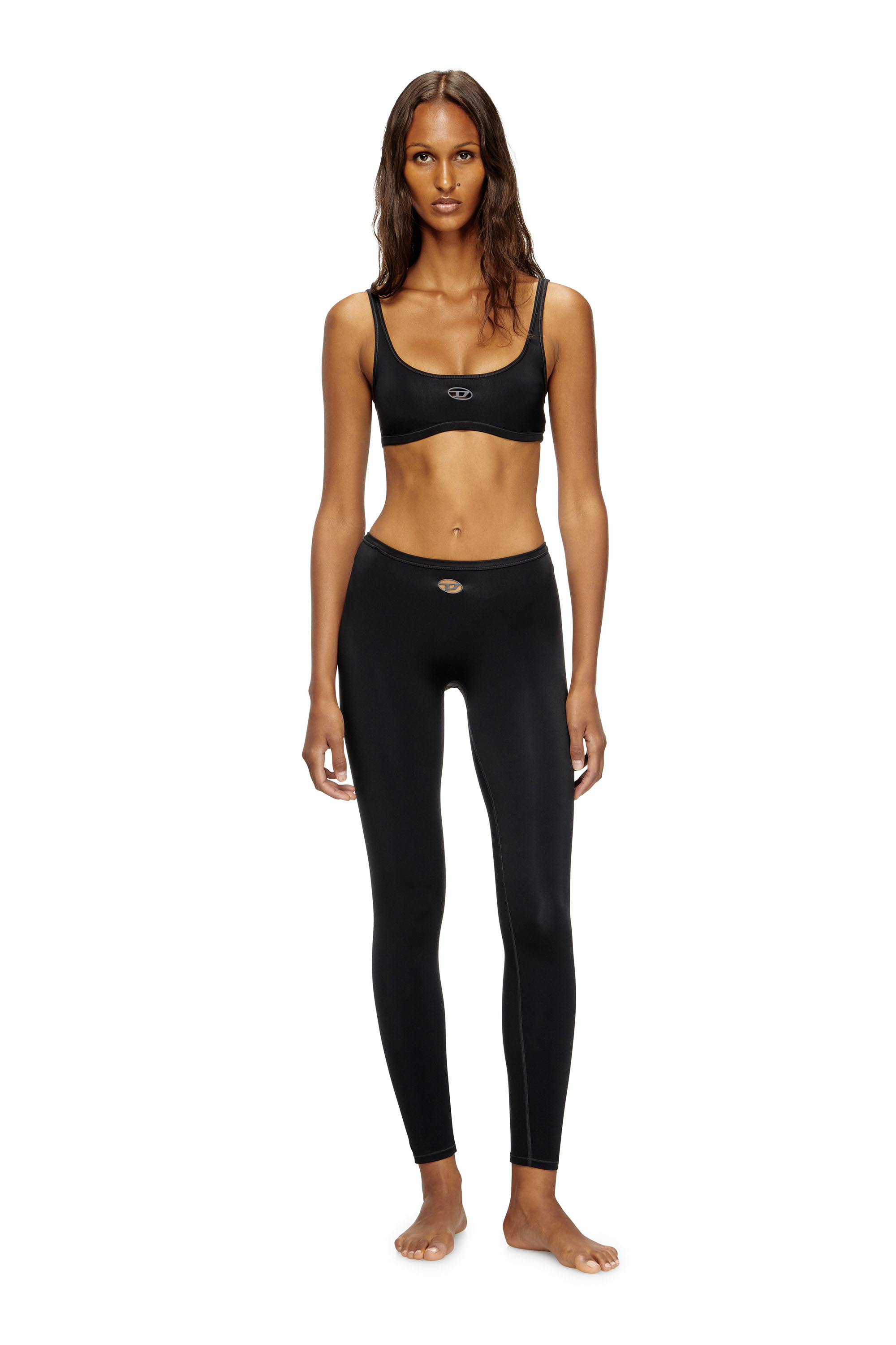 Diesel - CHELSEA-UTLT, Woman's Sports bra with cut-out logo in Black - 3