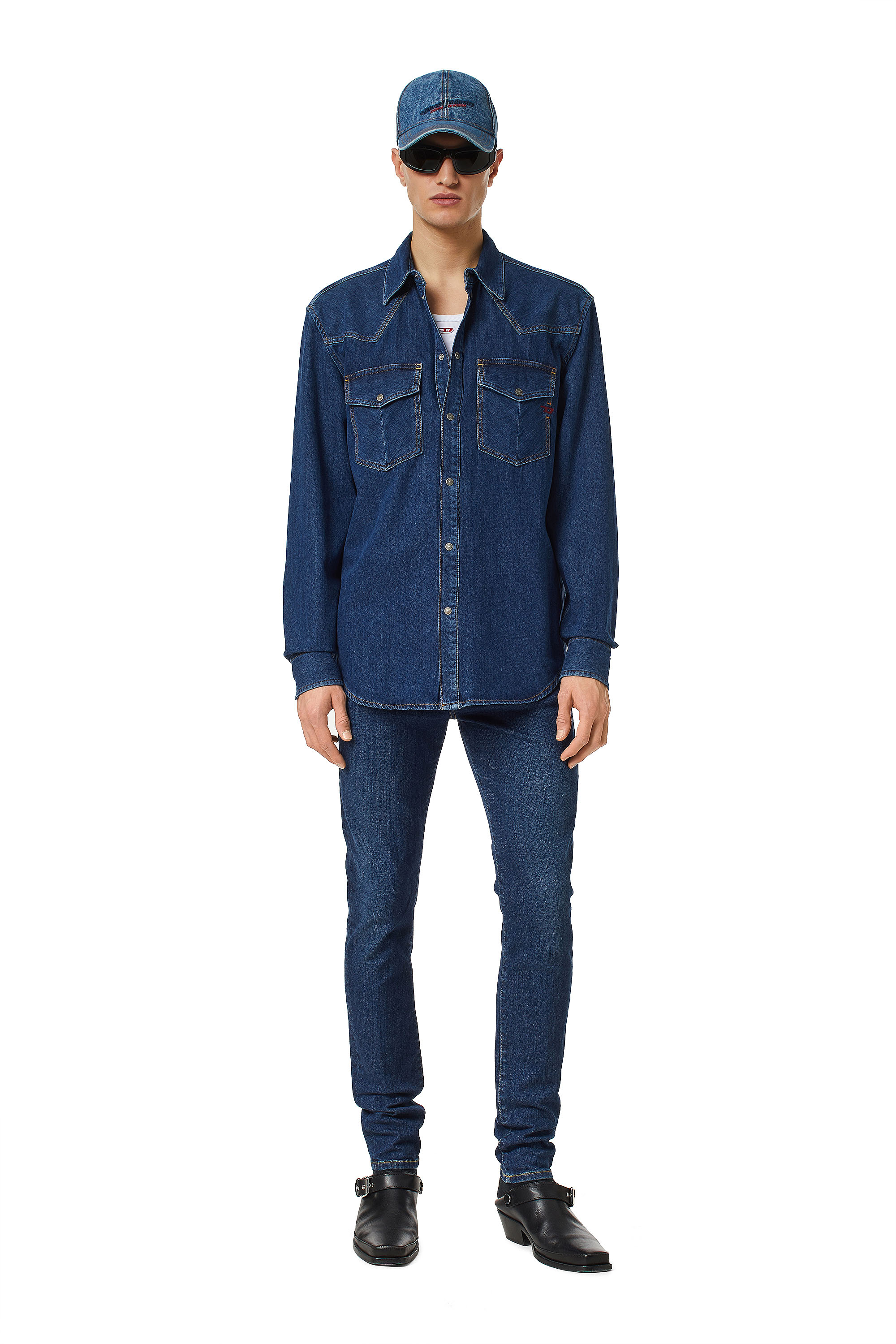 Diesel - D-OCEAN WESTERN SHIRT, Dark Blue - Image 4