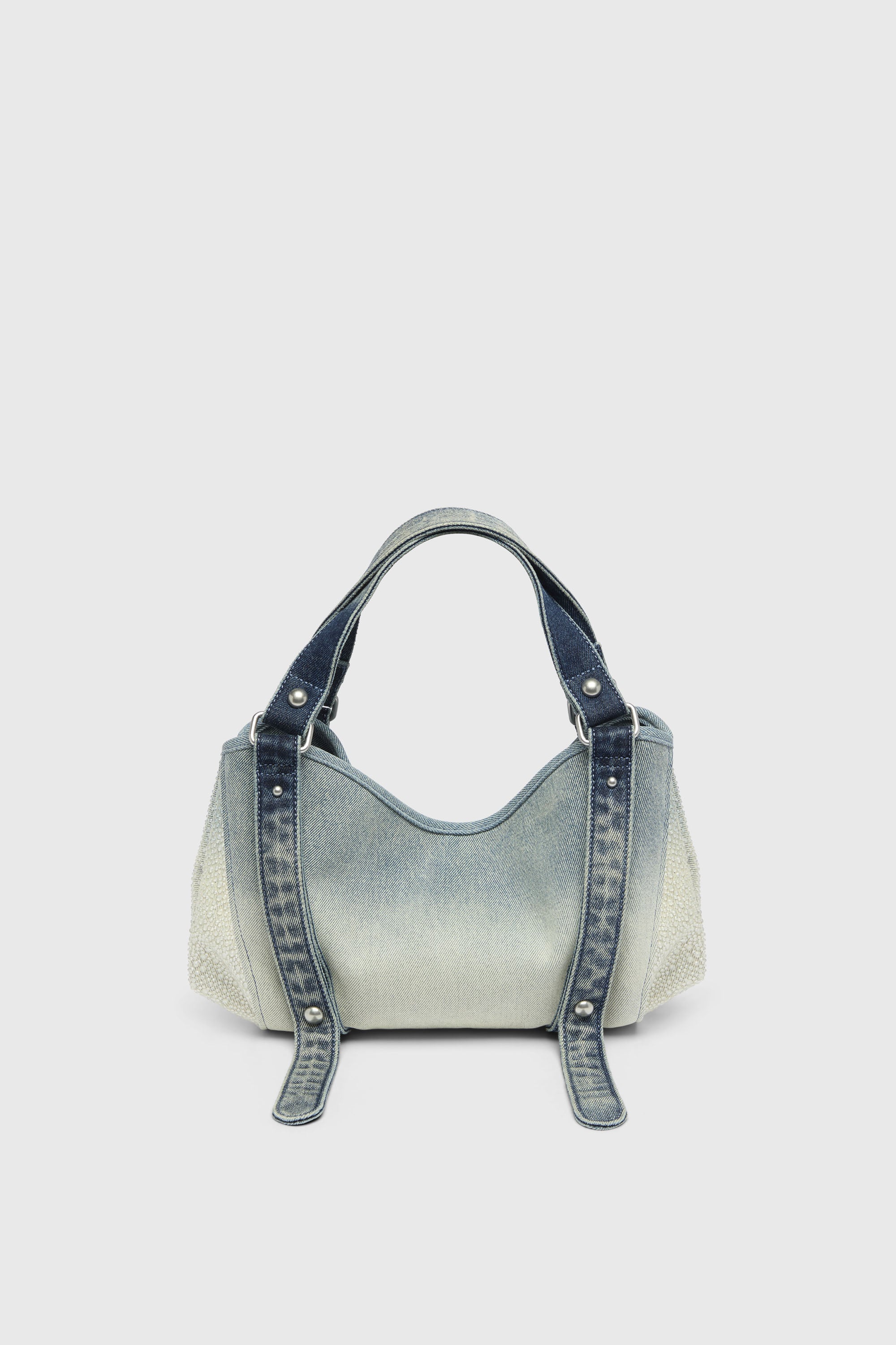 Diesel - D-ONE TOPHANDLE S, Woman's D-One-Small top-handle bag in crystal solarised denim in Blue - 2