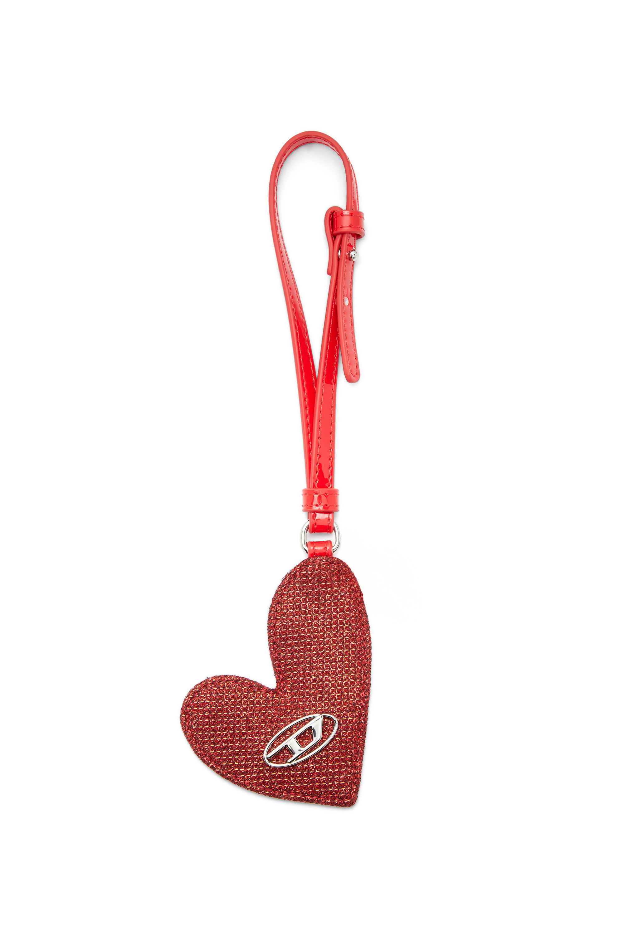 Diesel - PLAY MIRROR, Woman's Heart charm with logo in metal in Red - 1