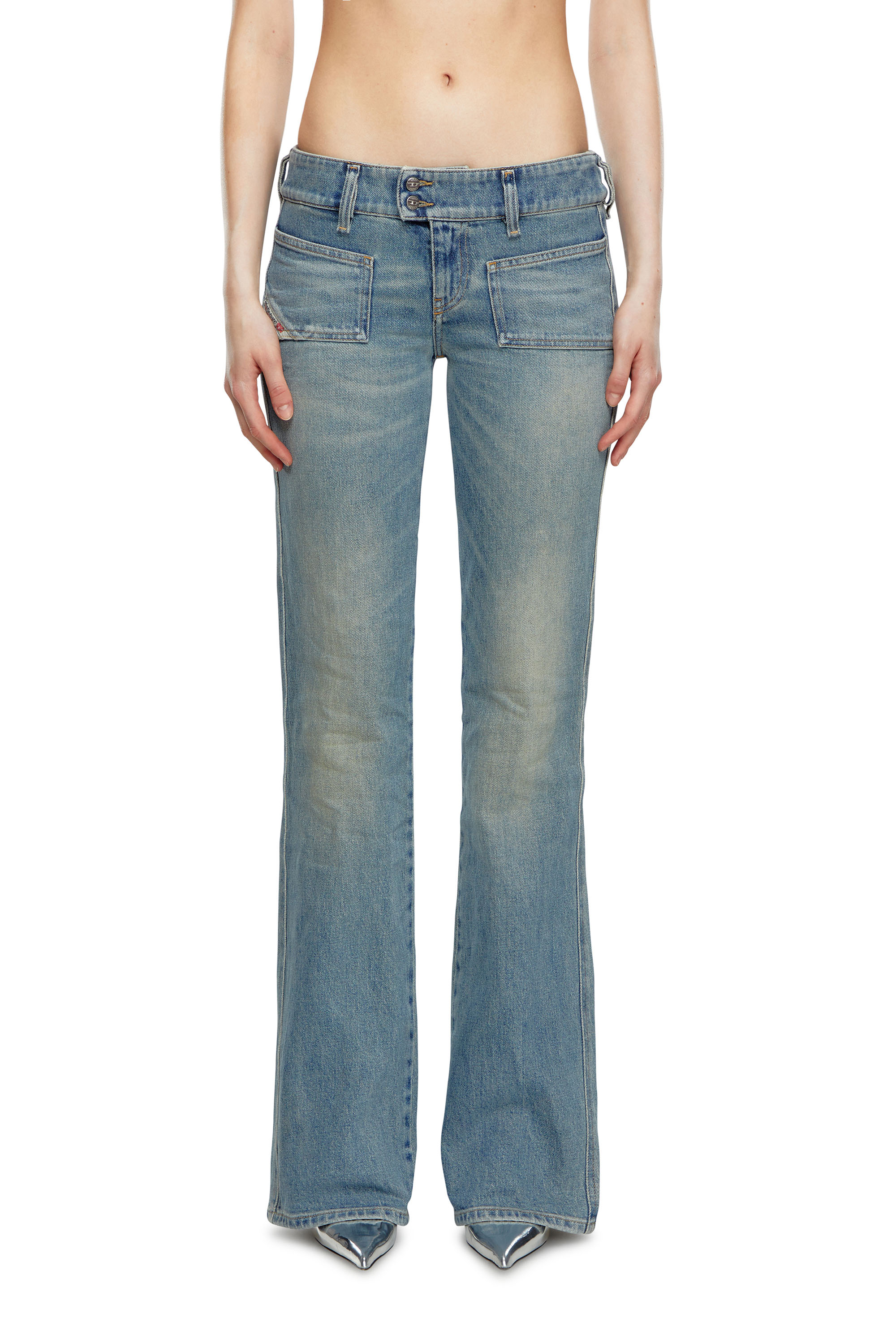 Diesel - Woman Bootcut and Flare Jeans D-Hush 09J55, Light Blue - Image 3