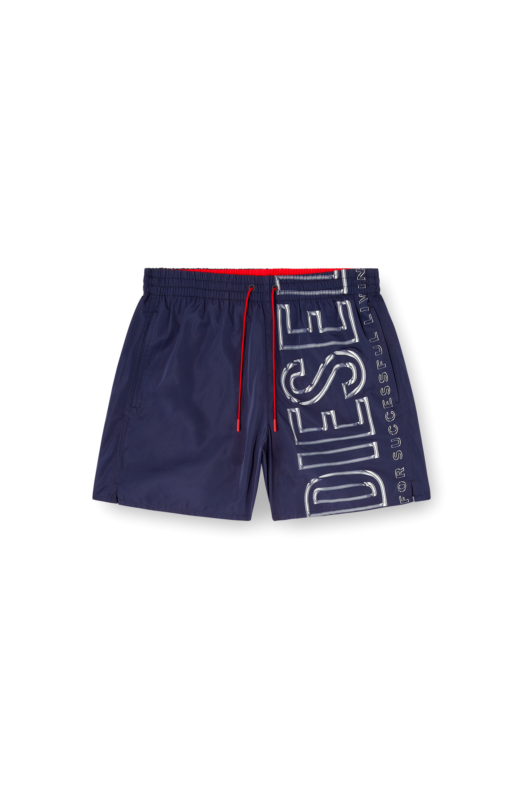 Diesel - SOCCER-41-D-CORE, Man's Swim shorts with oversized logo print in Blue - 4