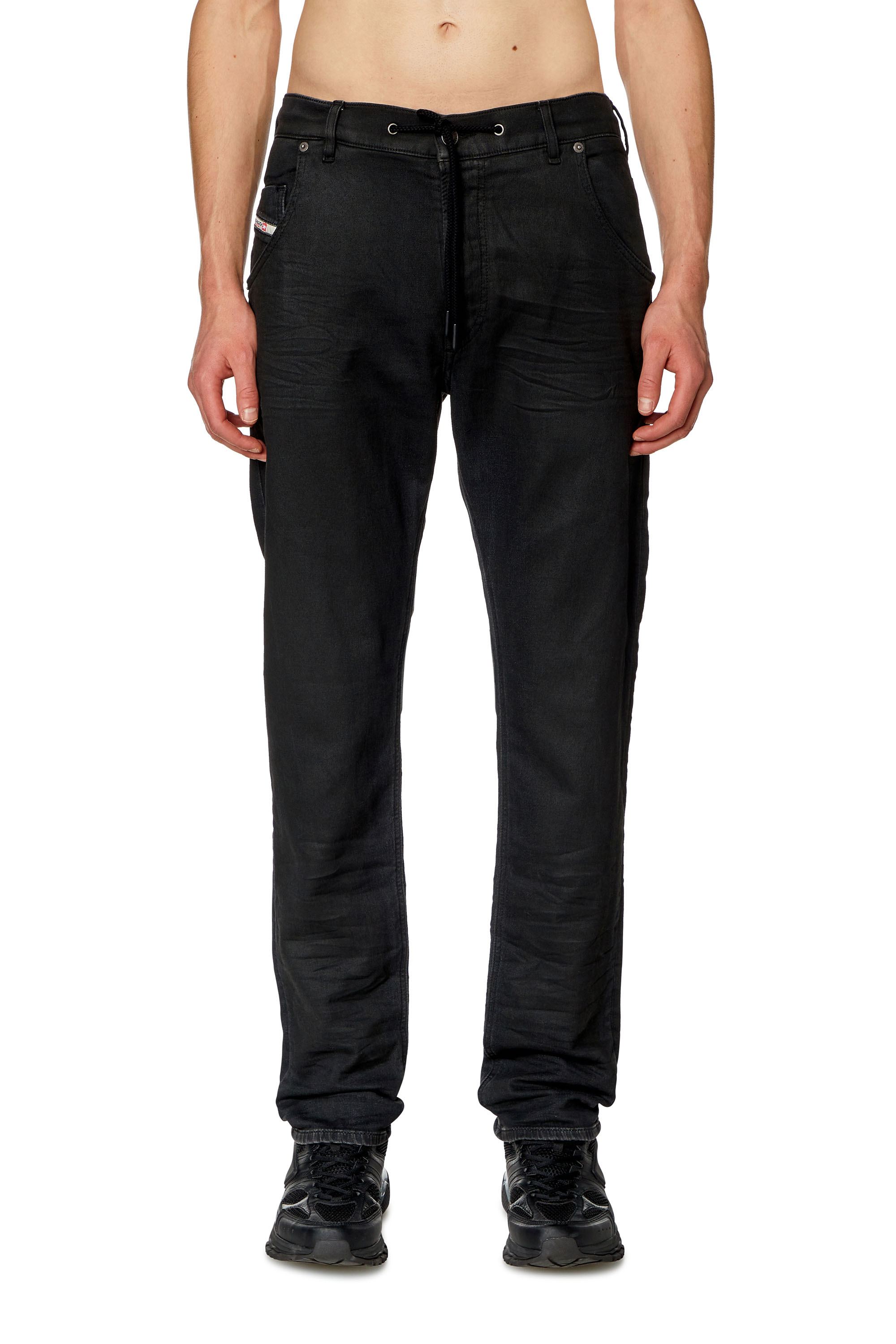 Diesel - Man Tapered 2030 D-Krooley Joggjeans® 068HU, Black/Dark grey - Image 1