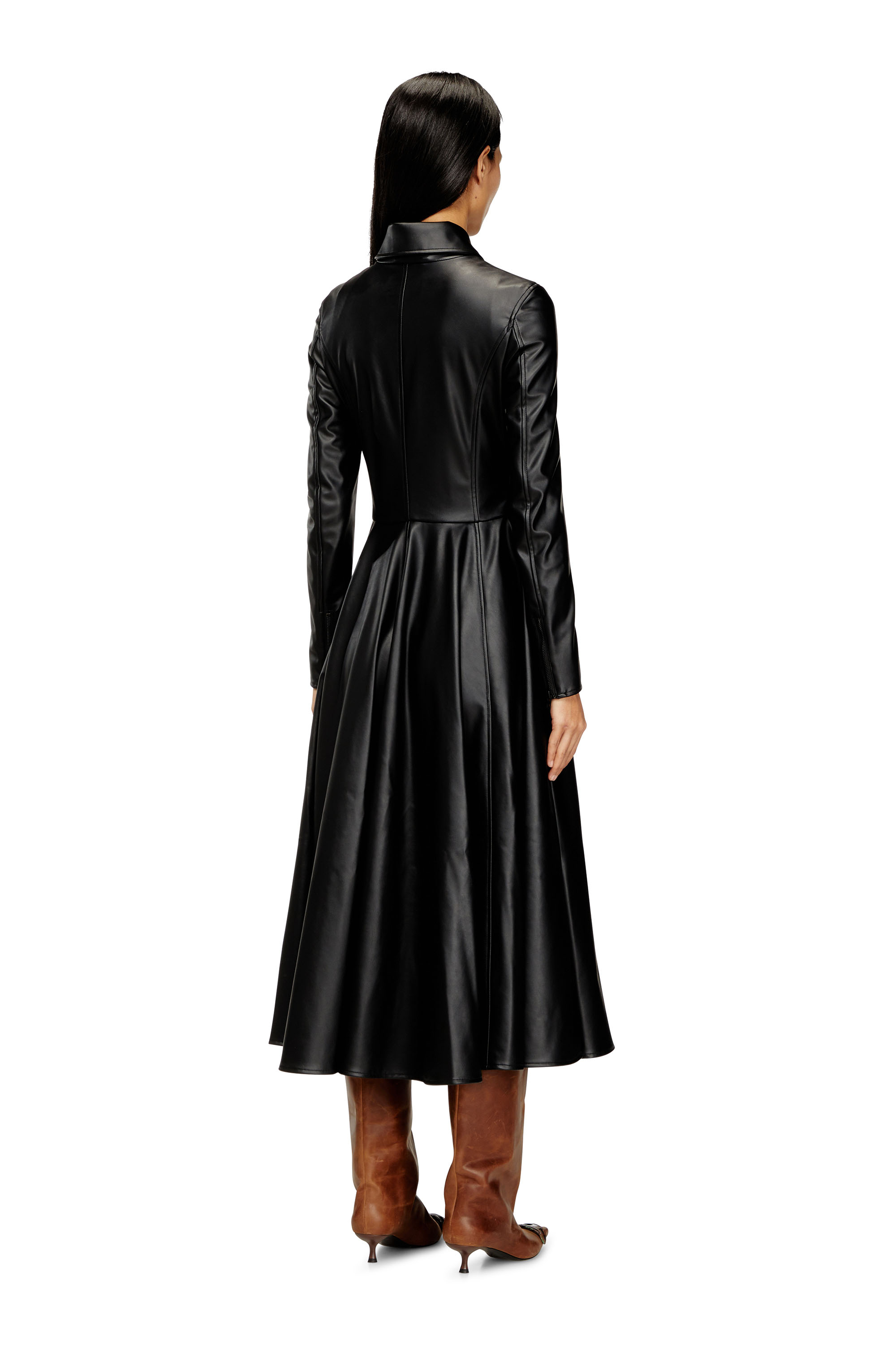 Diesel - D-RAGON, Woman's Midi coat dress with biker details in null - 4