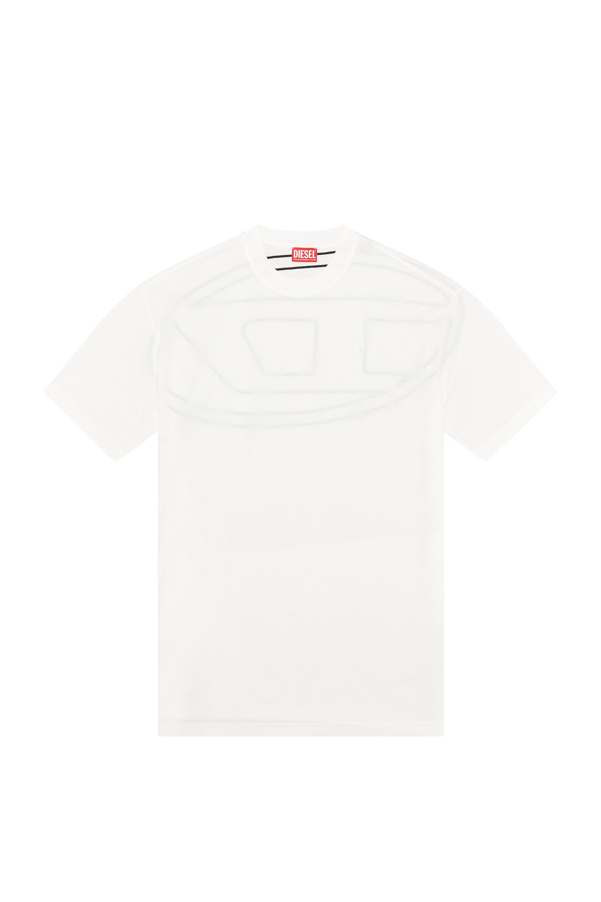 Diesel - T-BOGGY-MEGOVAL-D, Man's T-shirt with maxi oval D embroidery in White - 2