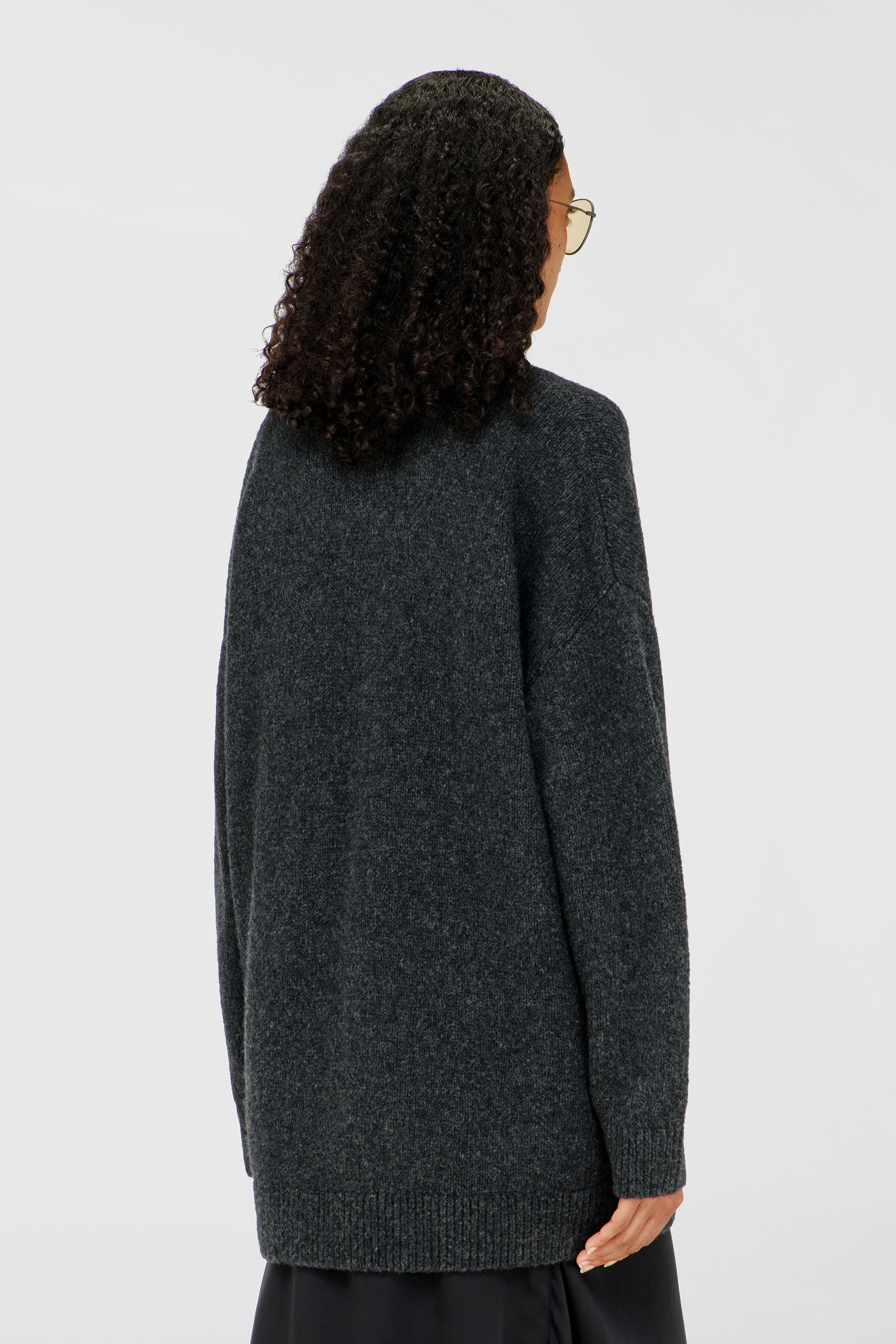 Diesel - M-AREELA, Woman's Cardigan in wool and alpaca blend in Black/Grey - 4