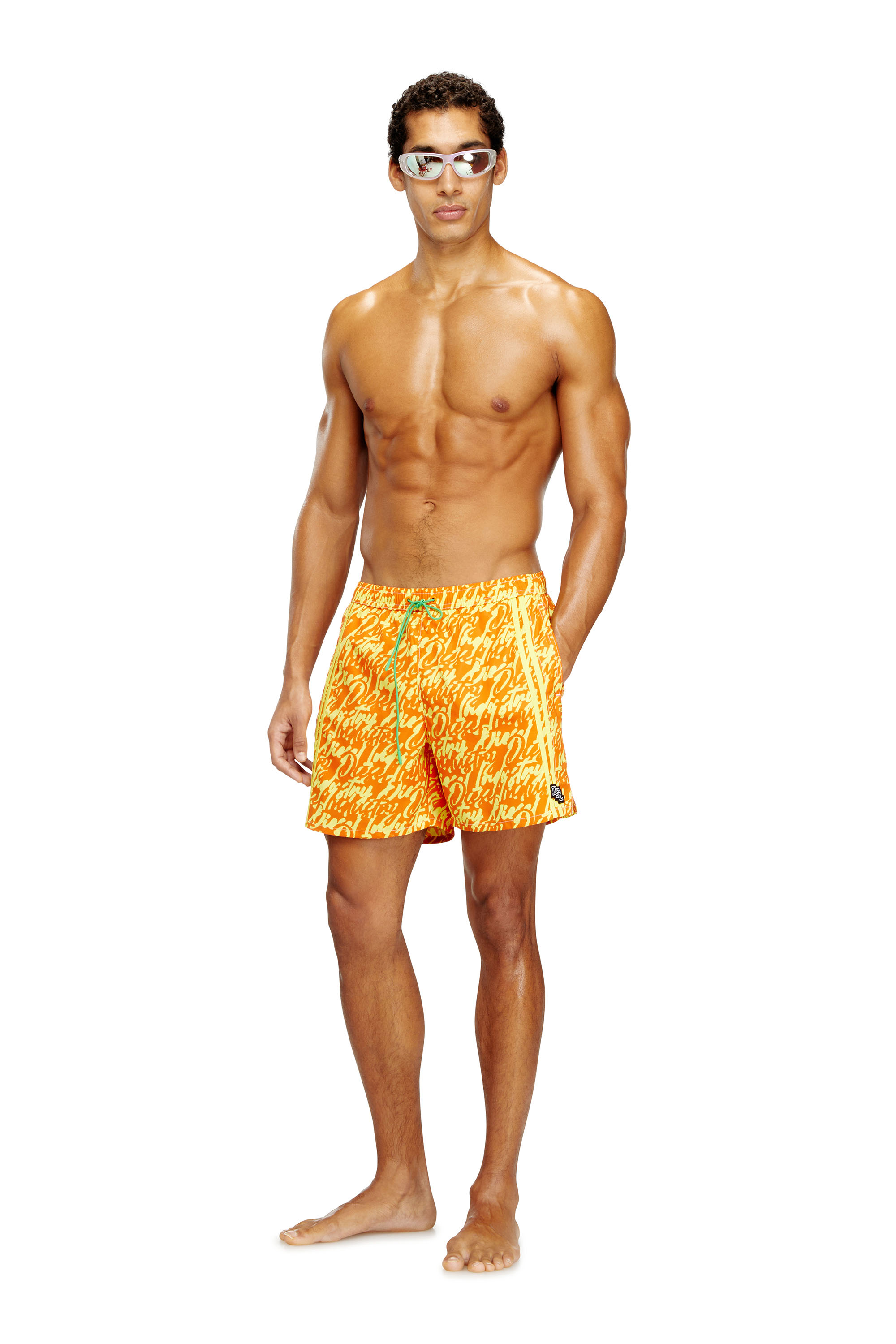 Diesel - SOCCER-41-D-POP, Man's Swim shorts with all-over logo print in null - 2