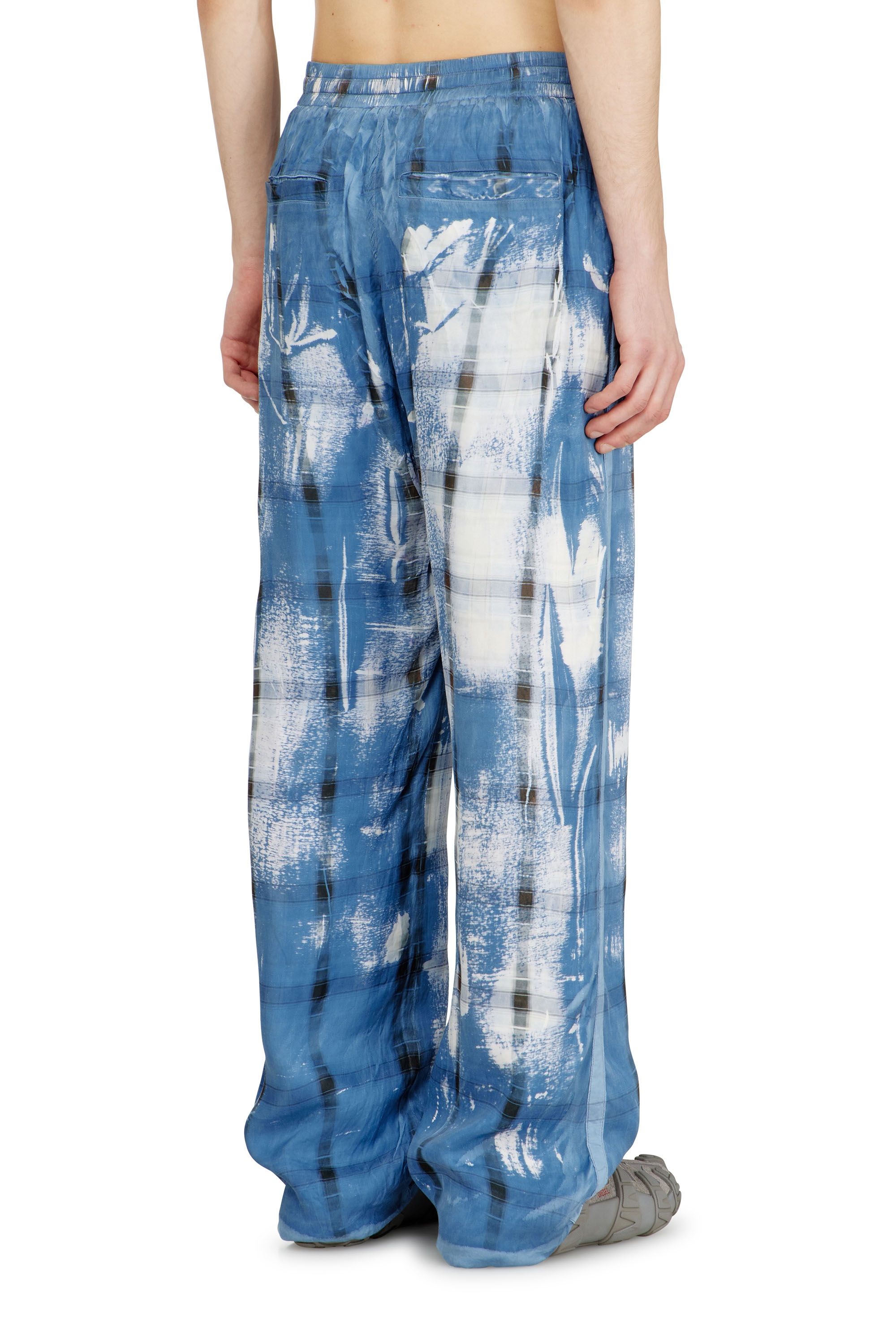 Diesel - P-OLLY, Man's Track pants with check X-ray effect in Blue - 3
