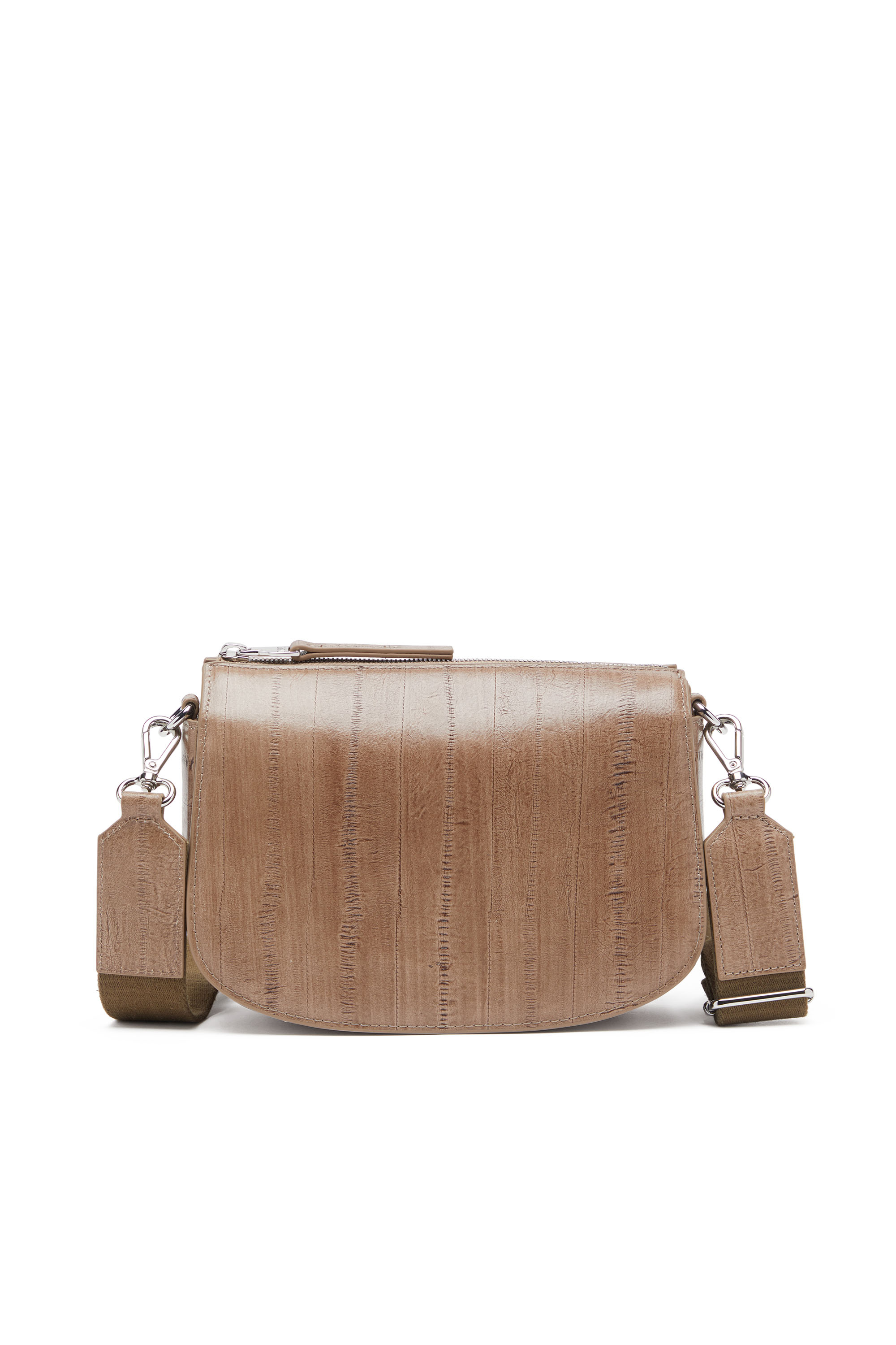 Diesel - 1DR CAMERA BAG, Unisex's 1DR-Camera bag in eel-effect leather in Light Brown - 2