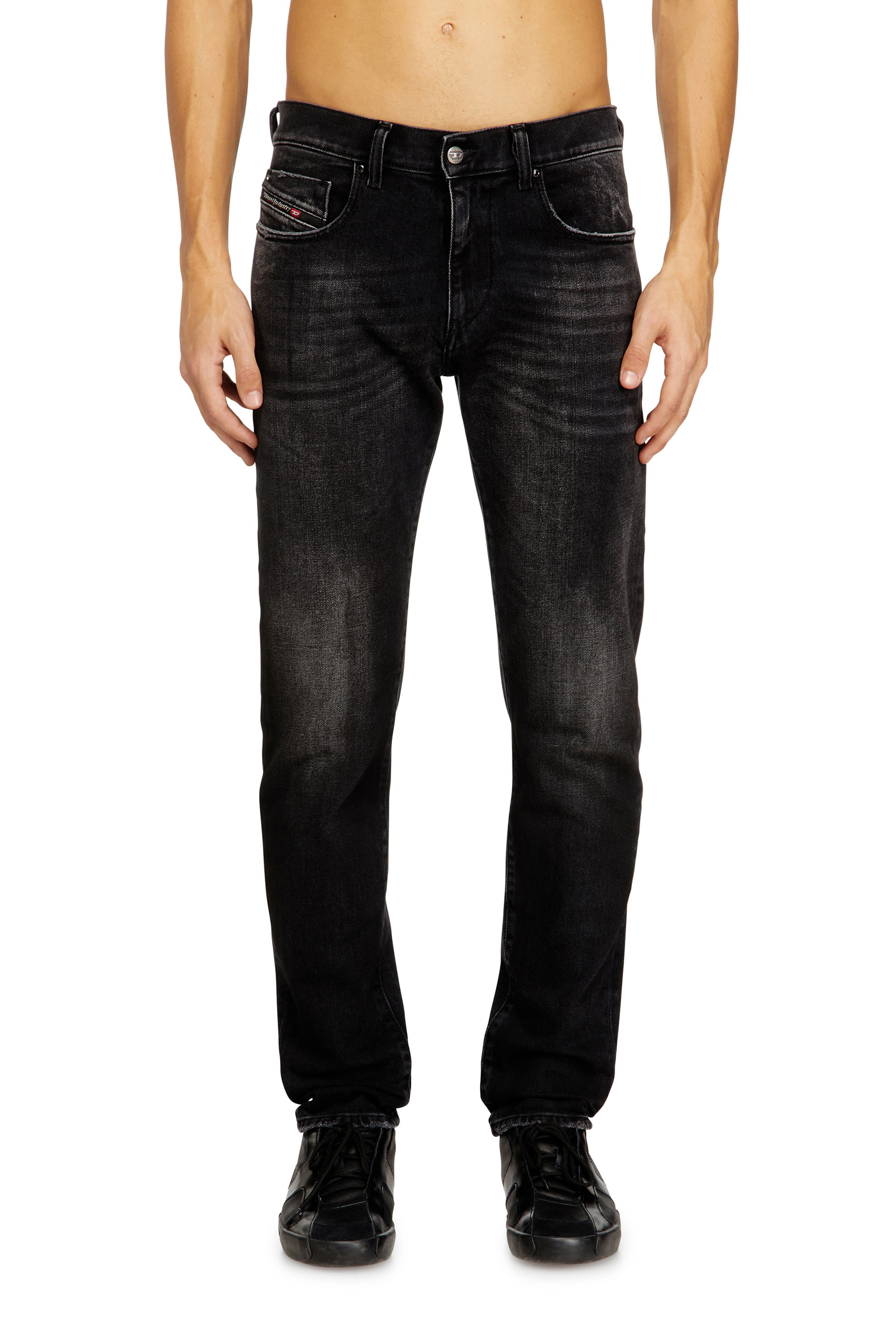 Diesel - Man's Slim Jeans 2019 D-Strukt 09N42, Black/Dark grey - 3