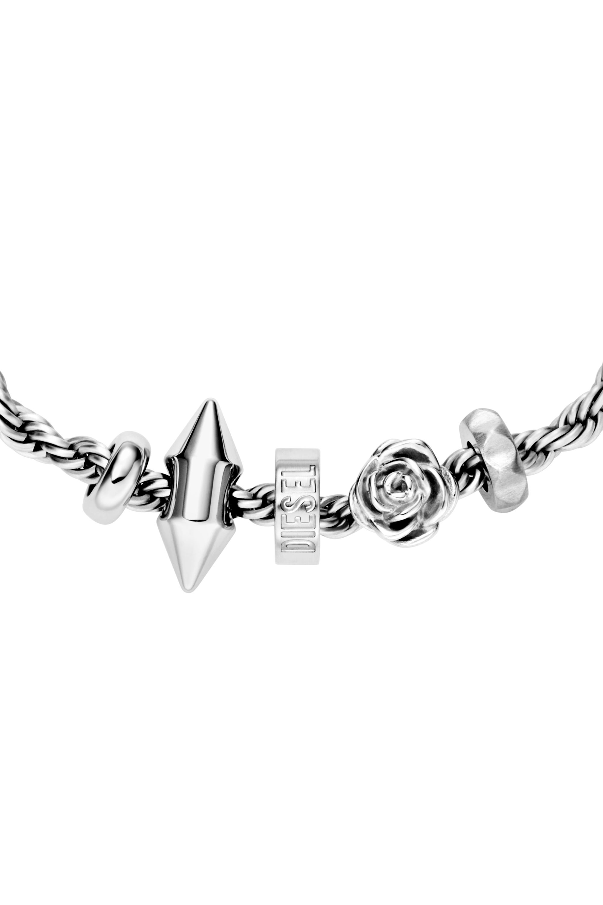 Diesel - DX1622040 JEWELLERY, Unisex's Stainless steel charm bracelet in Silver - 4