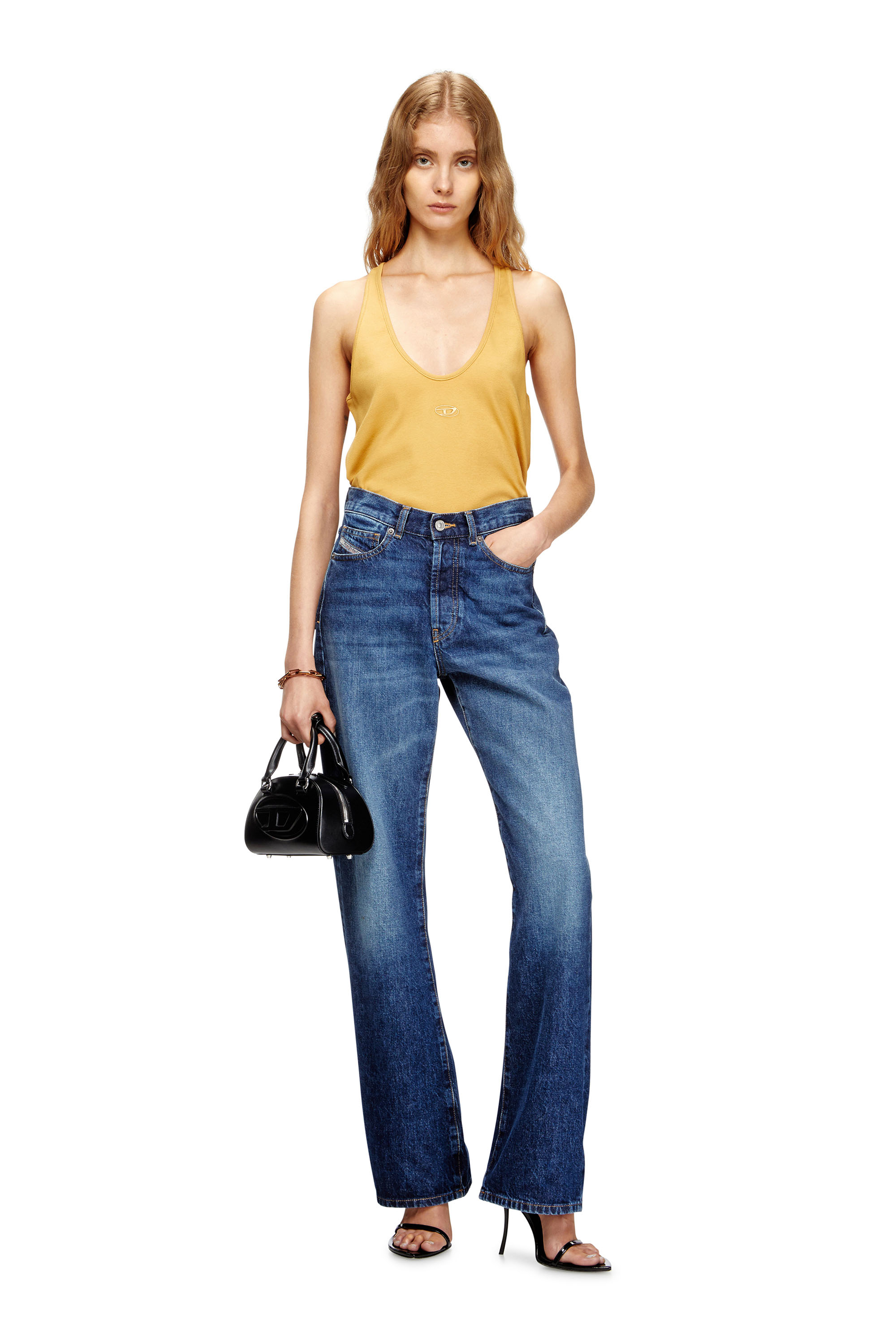 Diesel - T-IPSYA-LKDS, Woman's Ribbed tank with Oval D in null - 2