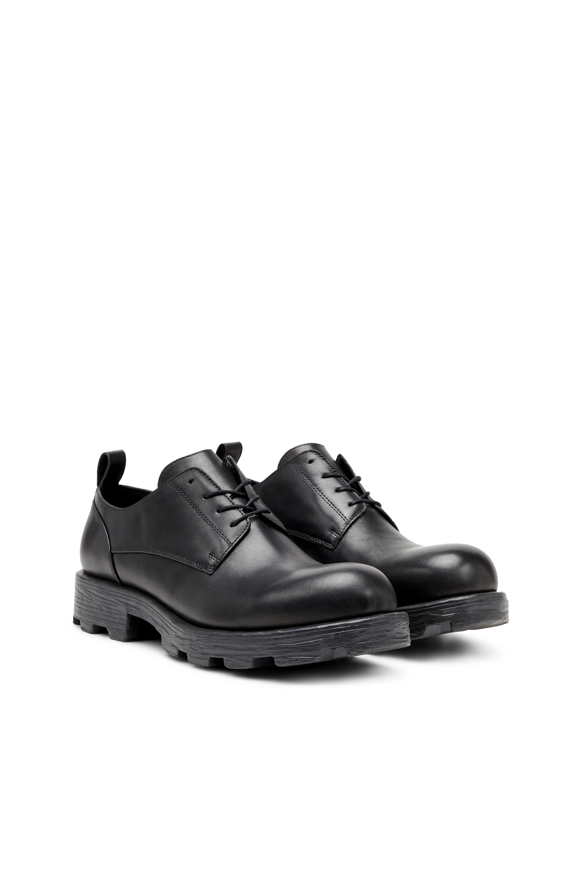 Diesel - D-HAMMER SH, Man D-Hammer-Derby shoes in textured leather in Black - Image 2