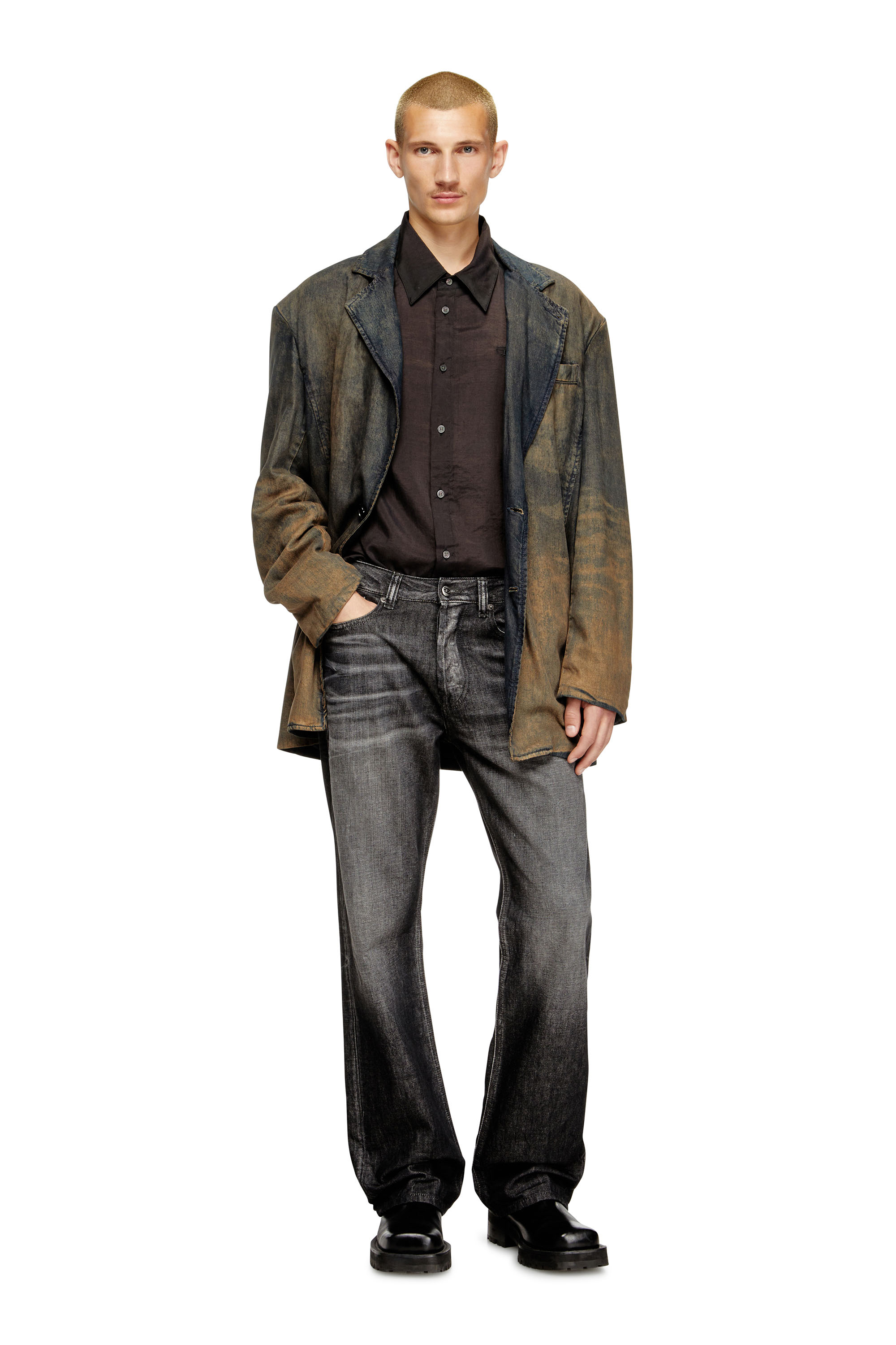 Relaxed Jeans 1980 D-Eeper 09M63, Black/Dark grey Diesel - Man's Relaxed Jeans 1980 D-Eeper 09M63, Black/Dark grey - 1