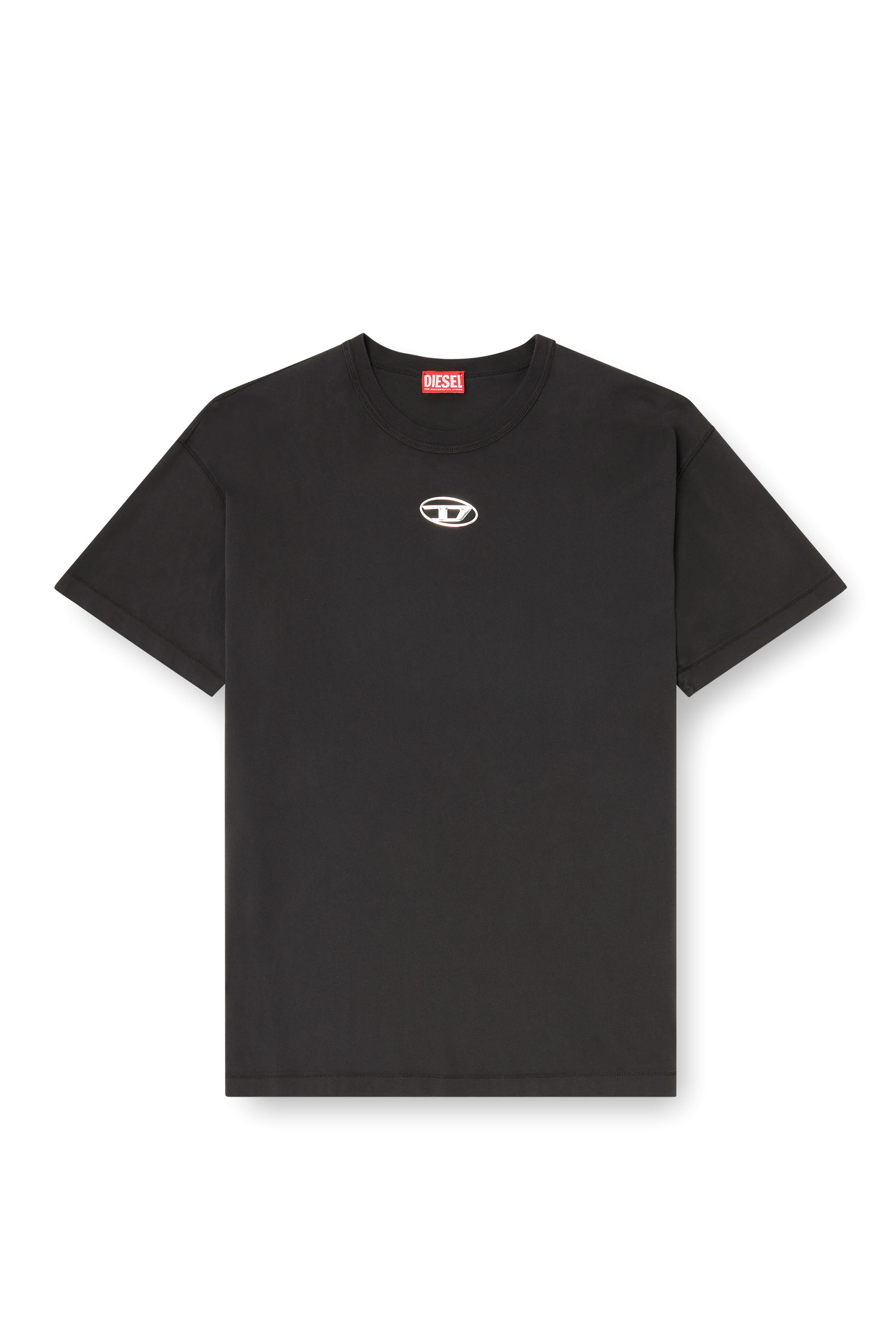 Diesel - T-NORM-IOD, Man's Light cotton T-shirt with metallic Oval D logo in Black - 3