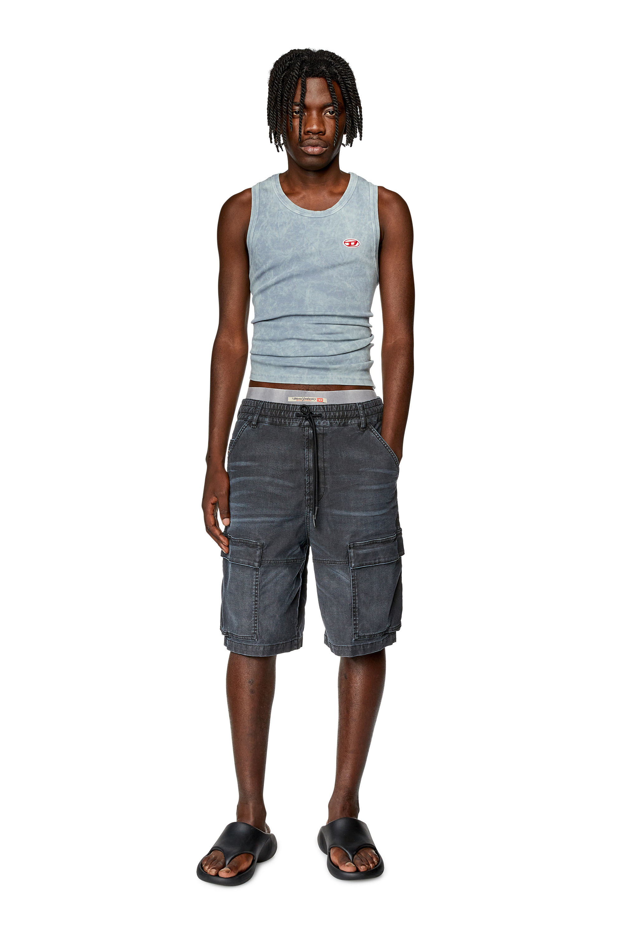 Diesel - D-KROOLEY-CARGO-SHORT JOGG, Black - Image 2