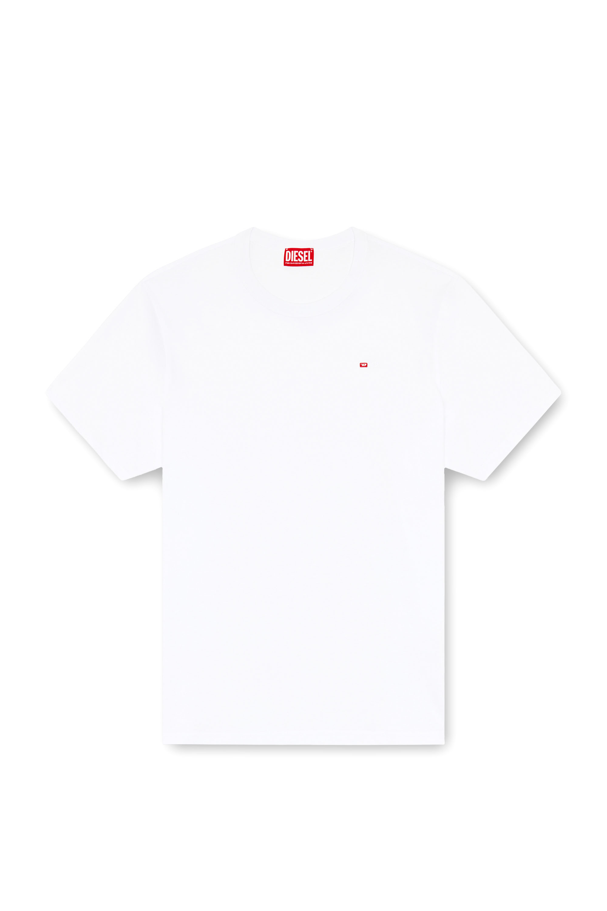 Diesel - T-ADJUST-MICRODIV, Unisex's T-shirt with micro-embroidered logo in White - 3