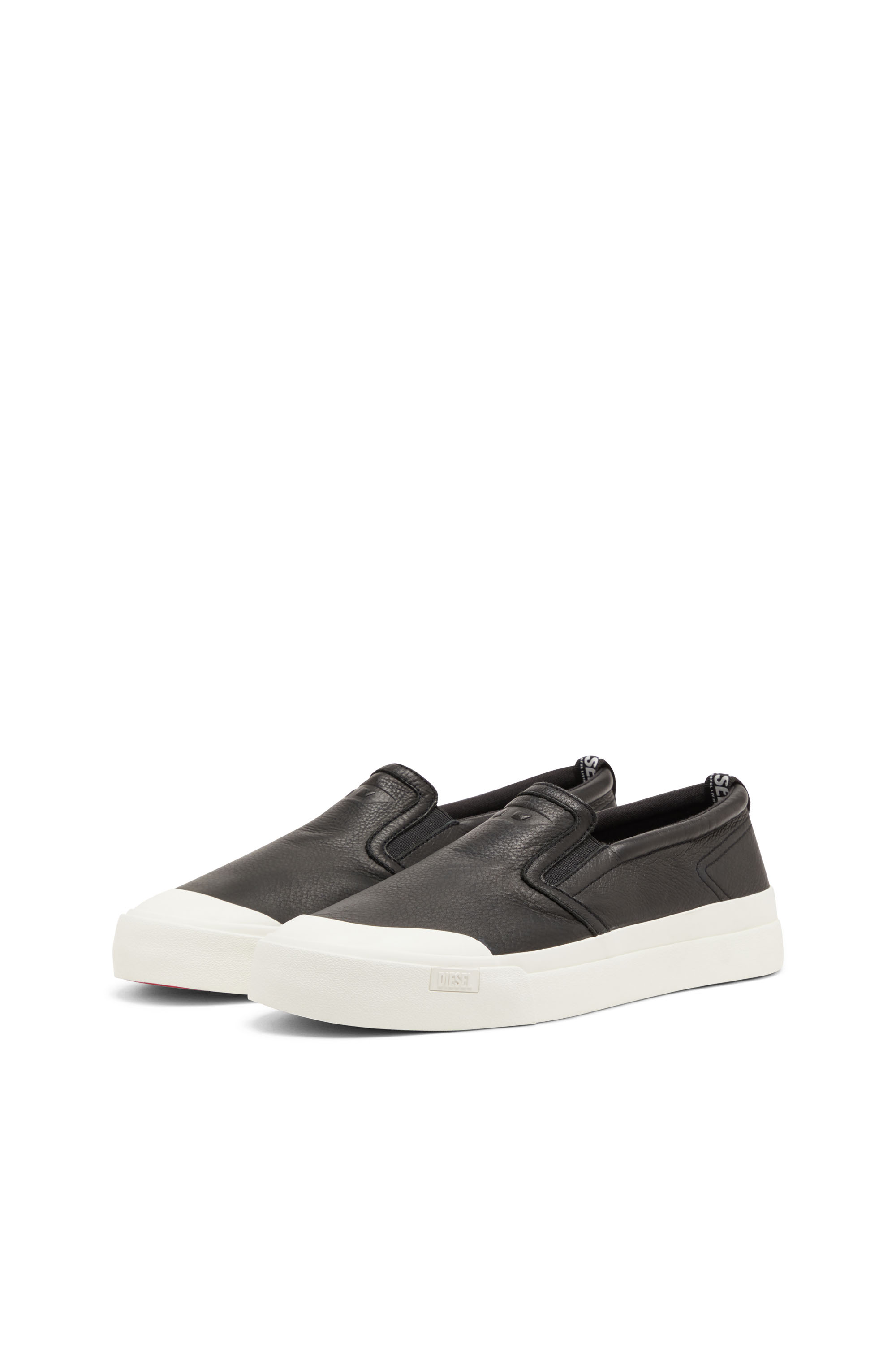 Diesel - S-ATHOS SLIP ON, Man's S-Athos-Slip-on sneakers in plain leather in Black - 9