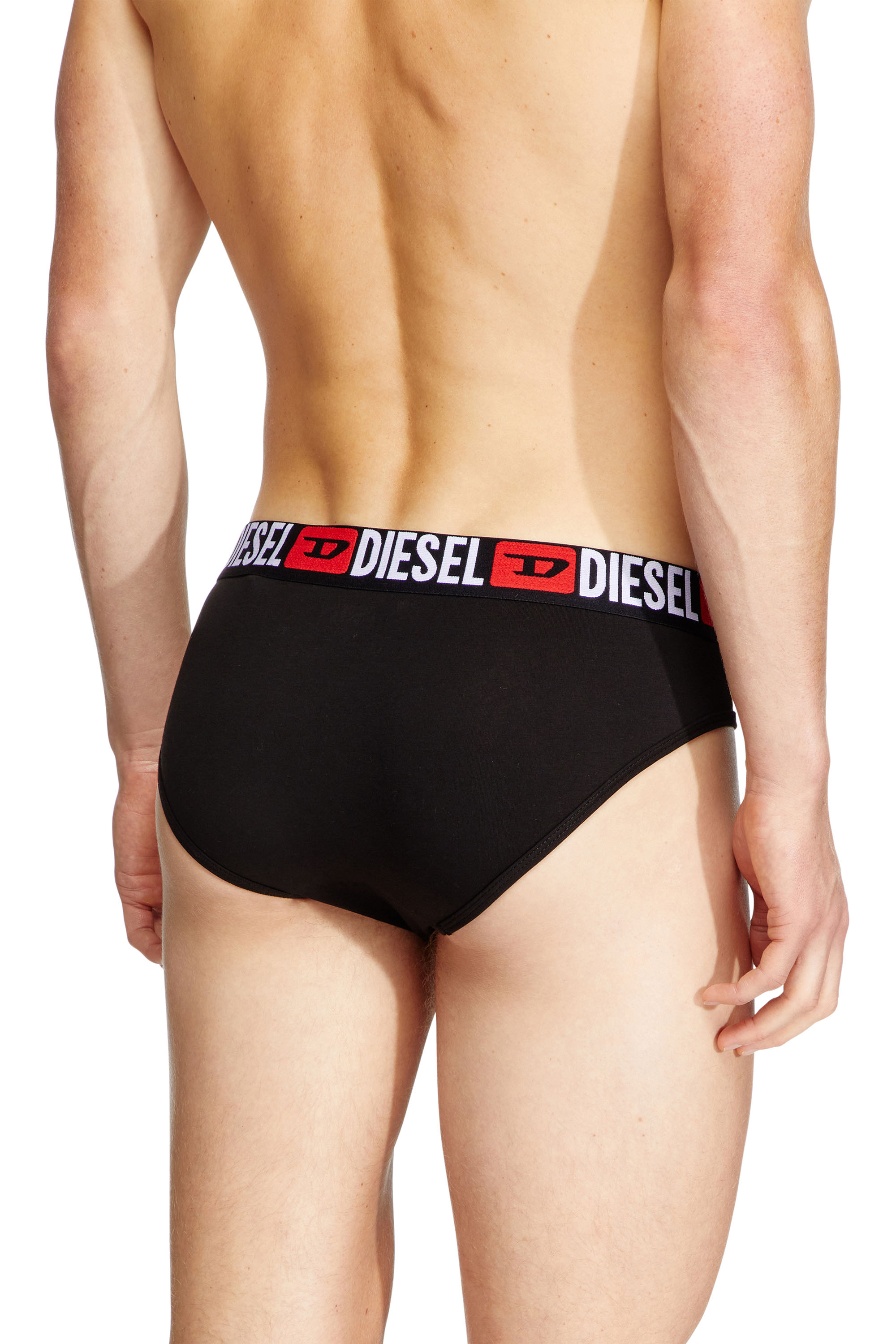 Diesel - UMBR-ANDRETHREEPACK, Man's Three-pack of solid-colour briefs in Black - 4