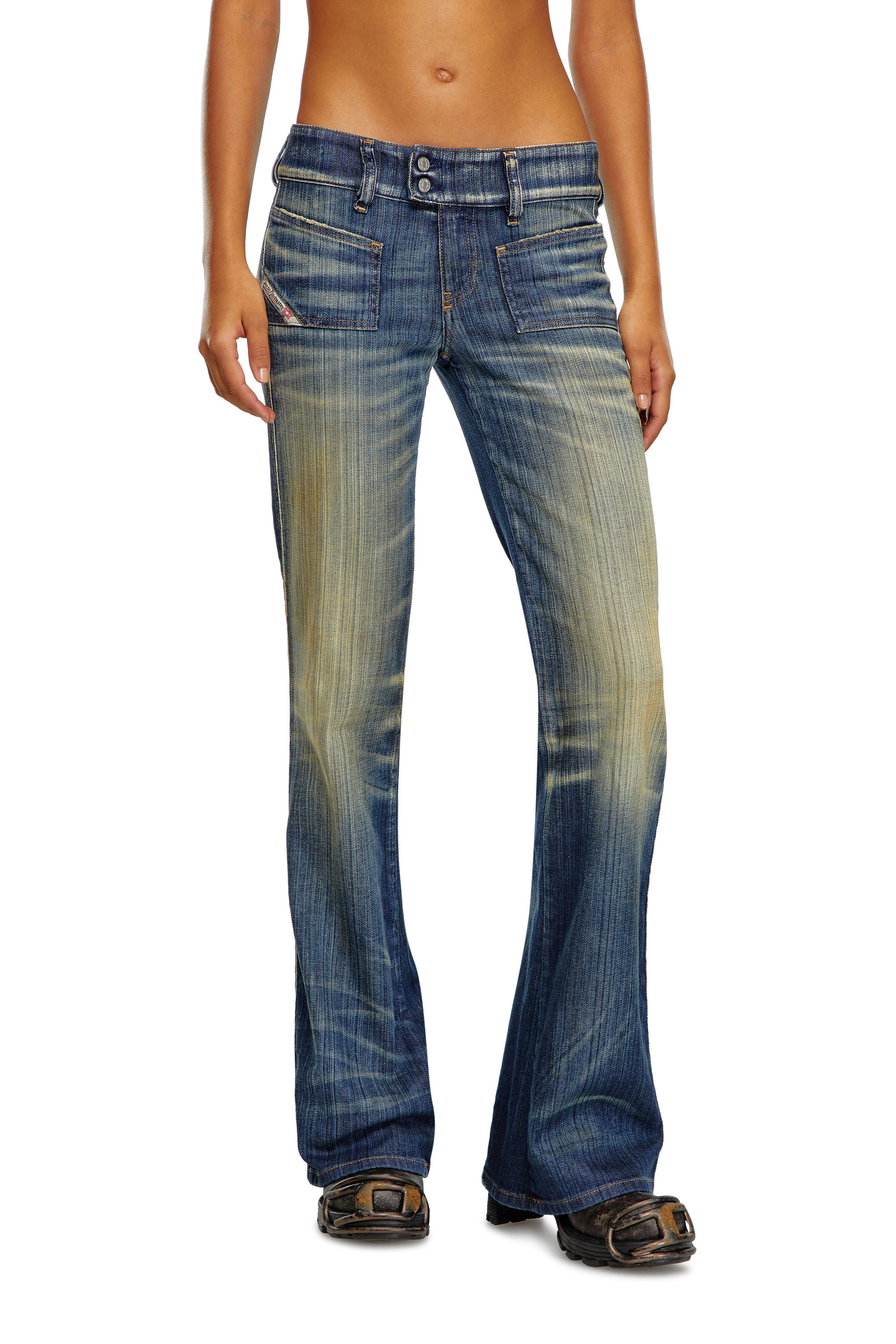 Diesel - Woman Bootcut and Flare Jeans D-Hush 09J46, Dark Blue - Image 3