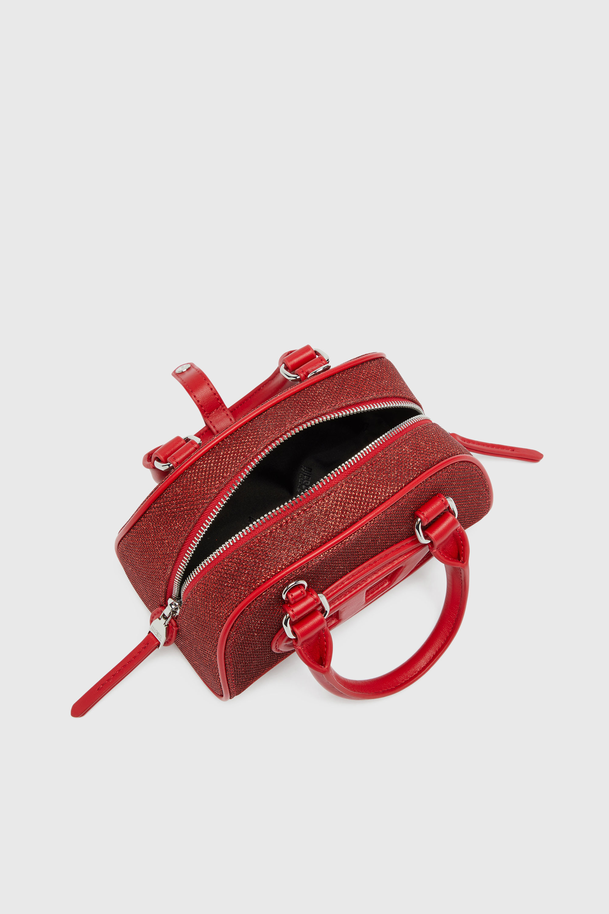 Diesel - 1DR DOME CROSSBODY, Woman's 1DR Dome- Small bowling bag in Lurex fabric in Red - 5
