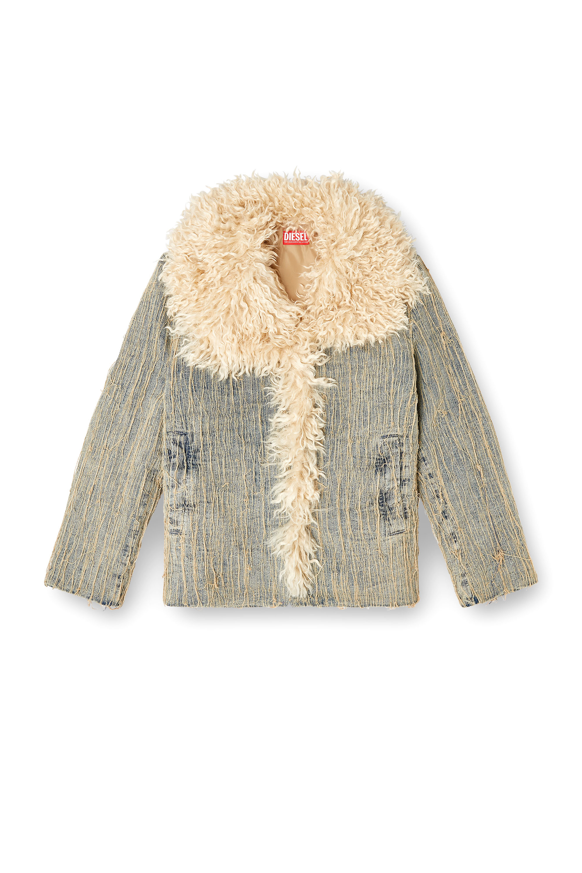 Diesel - DE-ACONIC-S, Woman's Jacket in floating-thread jacquard denim in Light Blue - 2