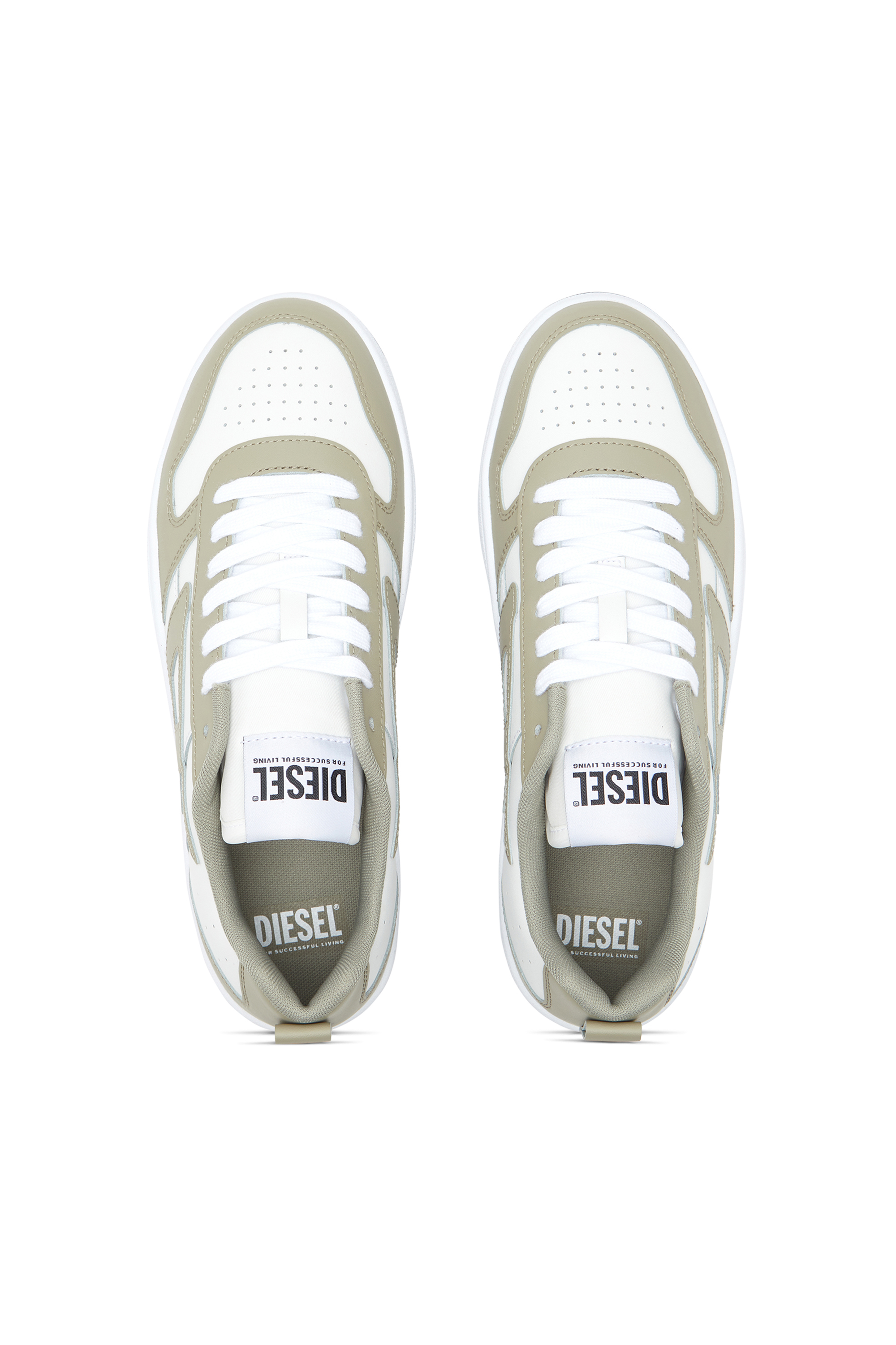 Diesel - S-UKIYO V2 LOW, Man's S-Ukiyo Low-Low-top sneakers in leather and nylon in White/Green - 5