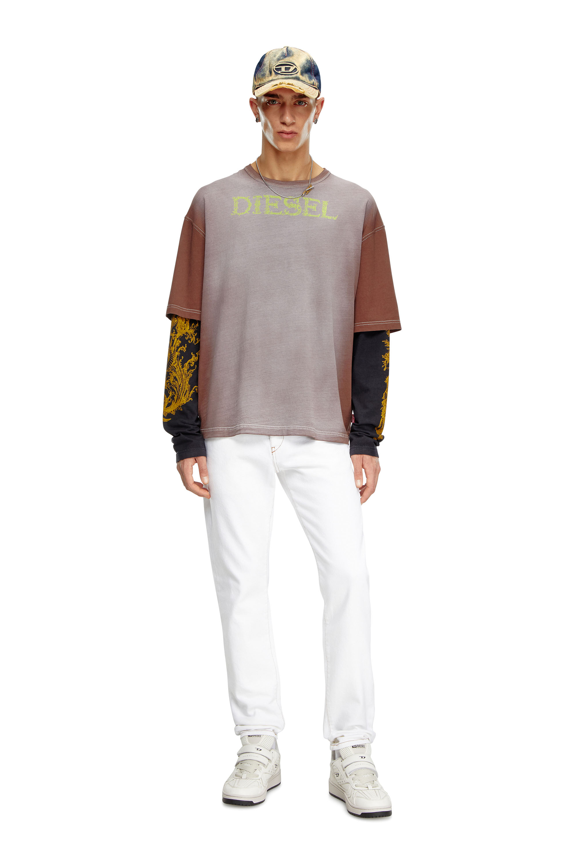 Slim Jeans 2019 D-Strukt 09K05, White Diesel - Man's Slim Jeans 2019 D-Strukt 09K05, White - 1