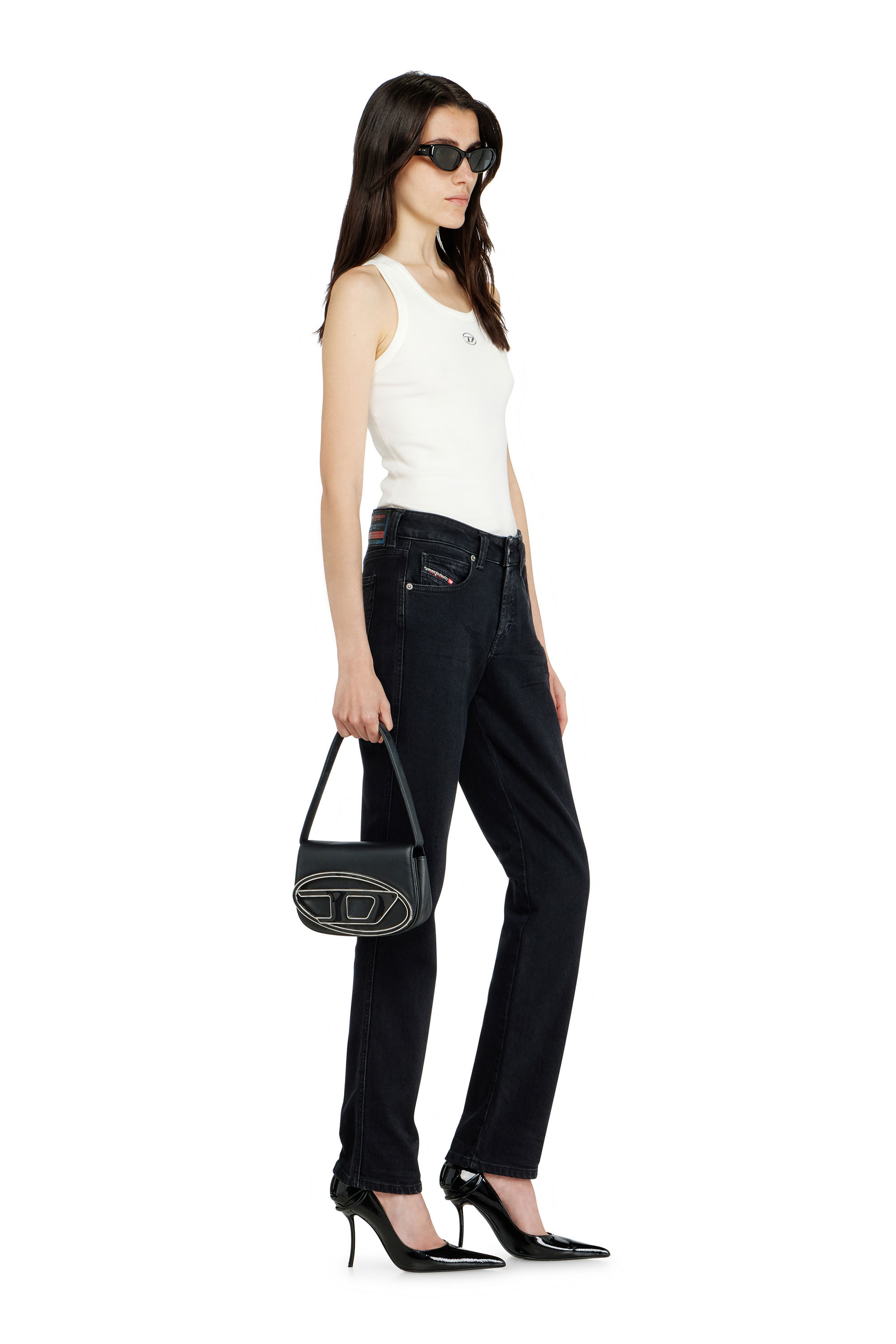 Diesel - Woman's Slim Jeans 1992 D-Jiann 09N89, Black/Dark grey - 2