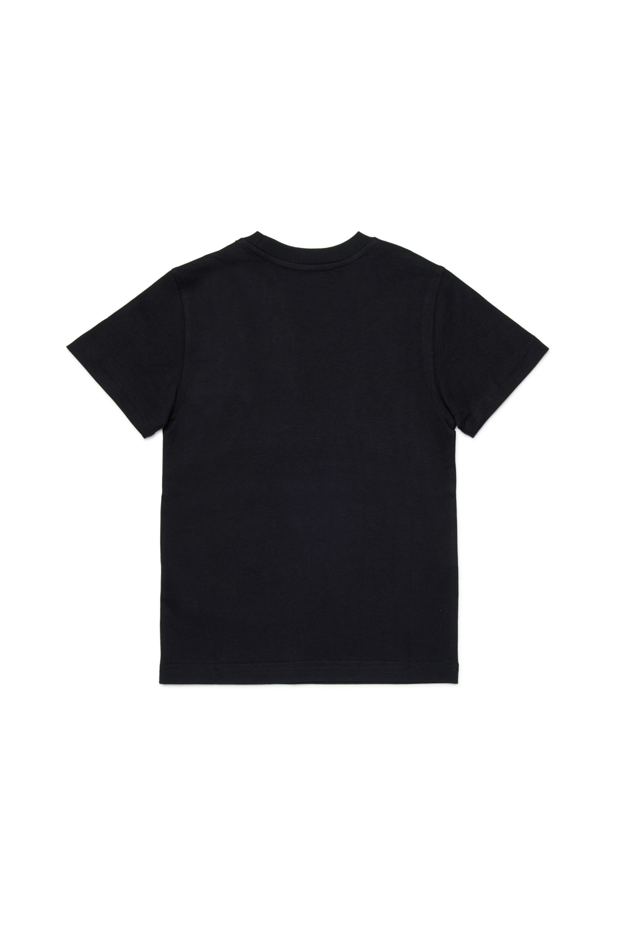 Diesel - TADJUSTMET, Man's Cotton T-shirt with metal appliqu&eacute; in Black - 2